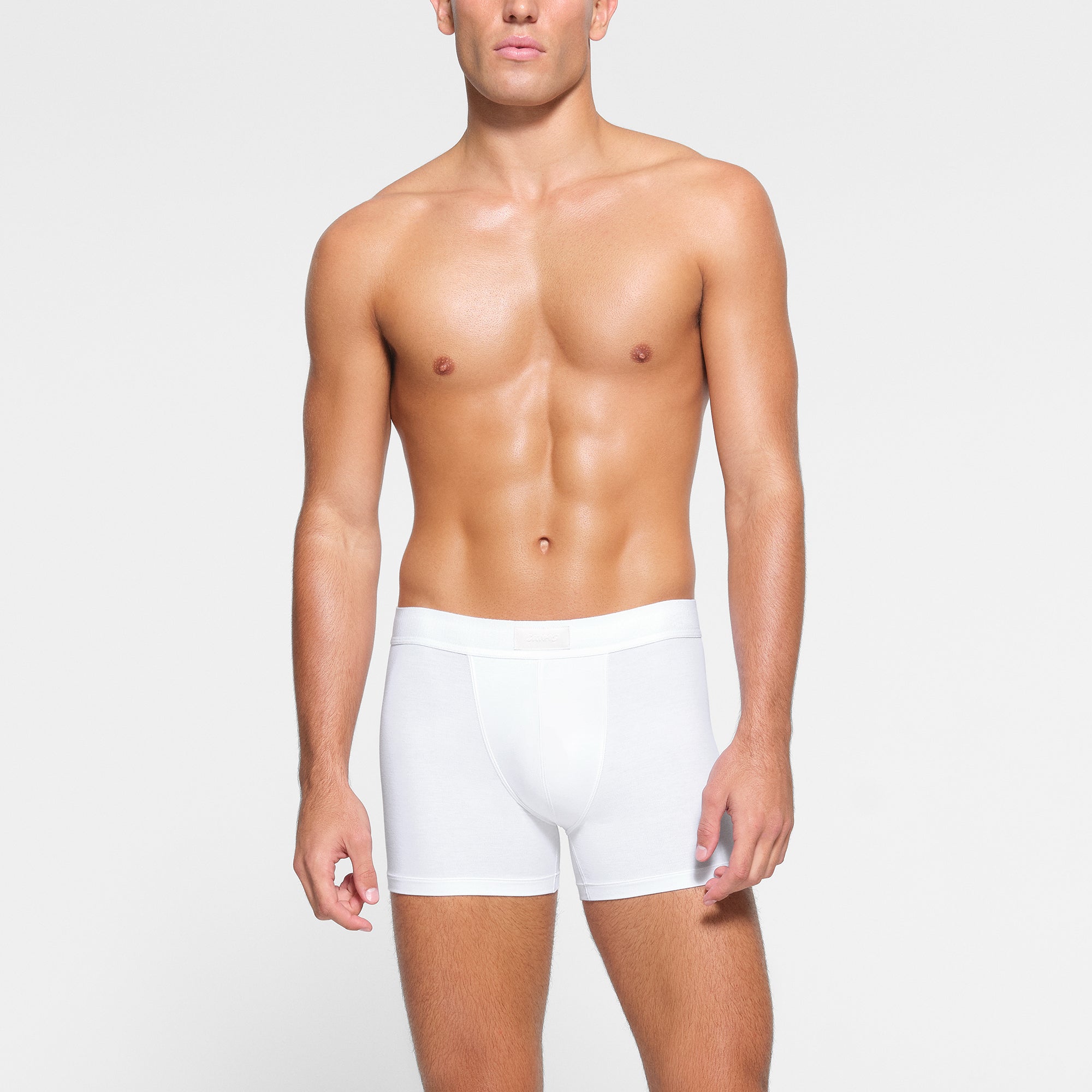 SKIMS COTTON MENS 3" BOXER BRIEF | CHALK