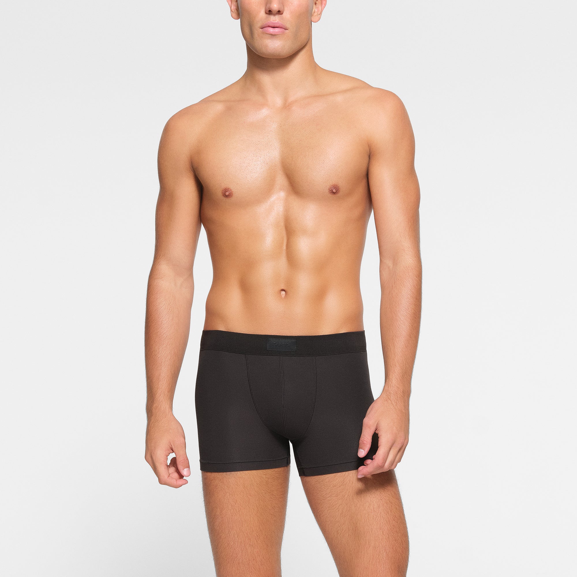 SKIMS COTTON MENS 3" BOXER BRIEF | ONYX