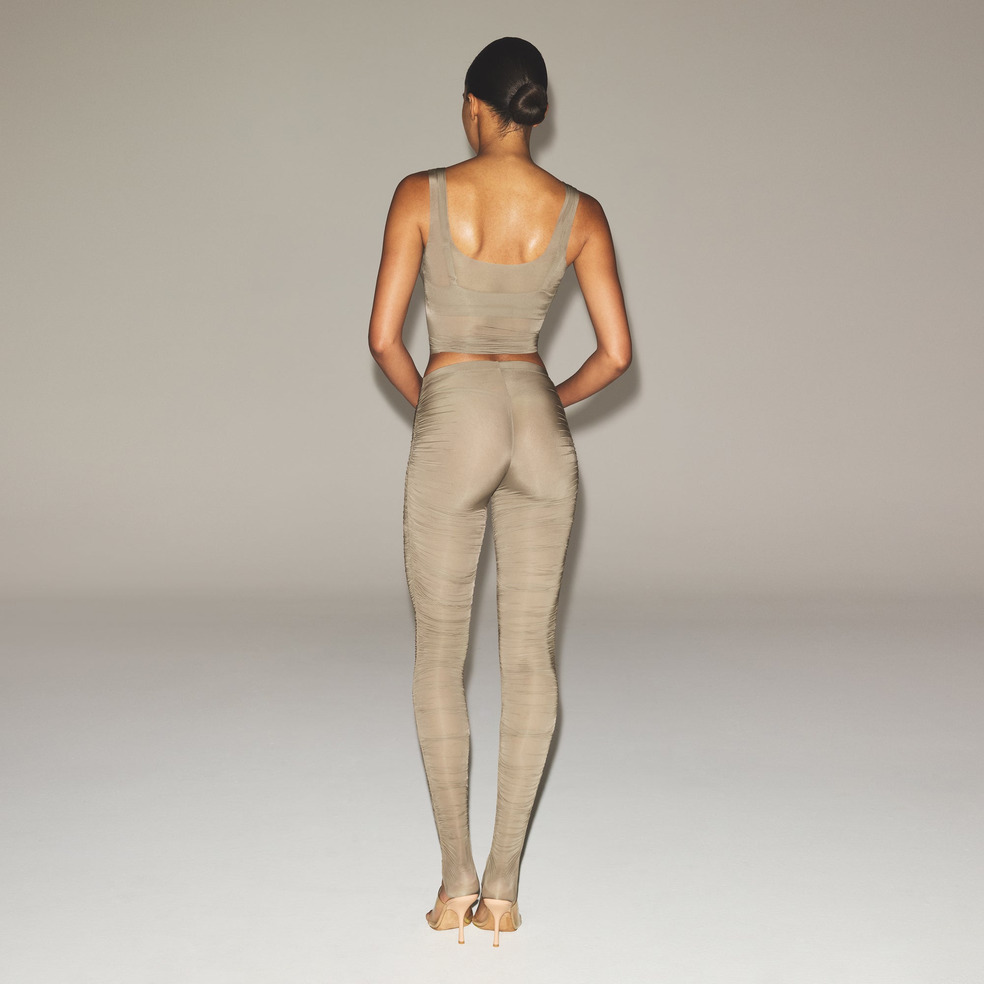 MILKY SHEER HIGH-WAISTED LEGGING | TRUFFLE - Image 4