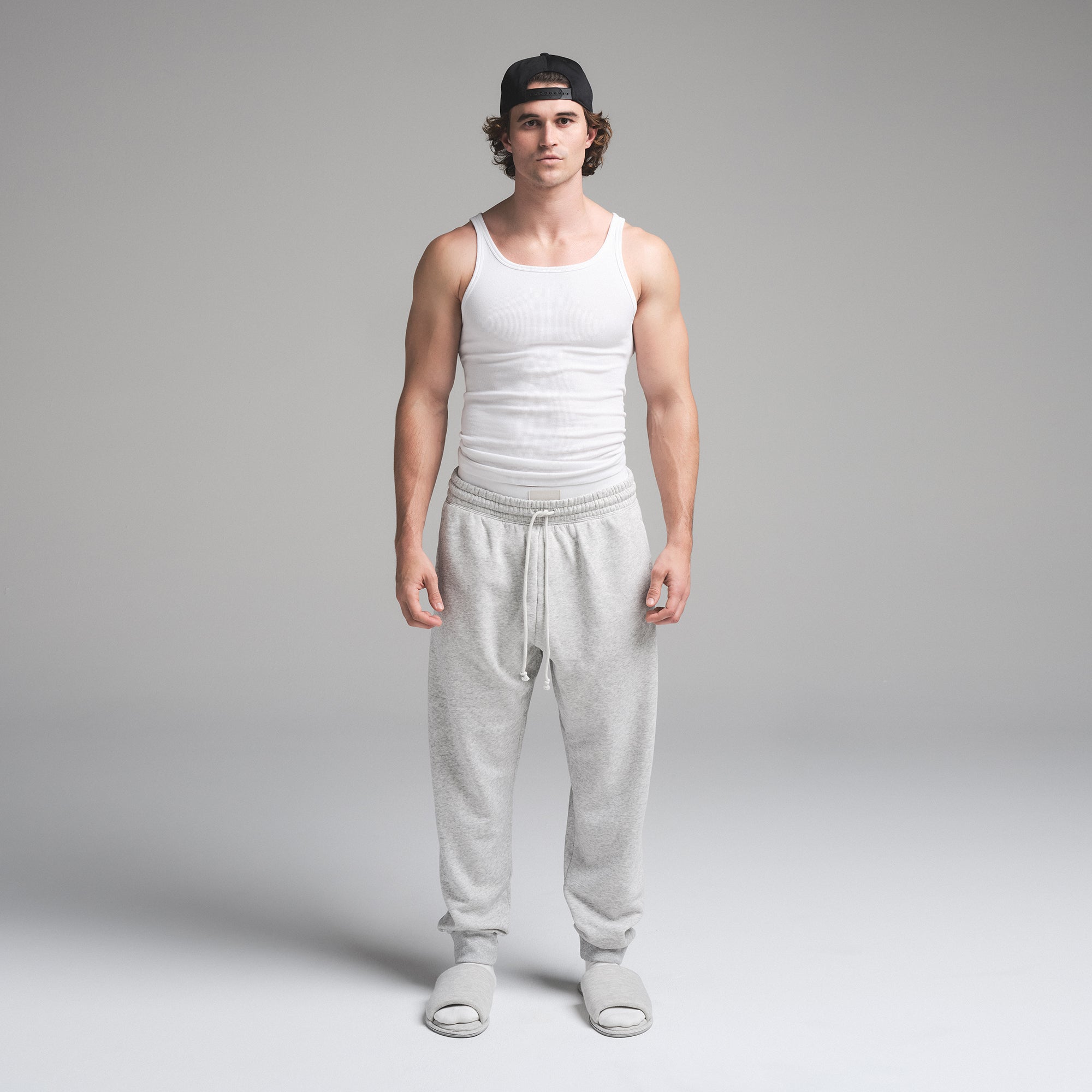 FLEECE LOUNGE MENS TAPERED JOGGER | LIGHT HEATHER GREY