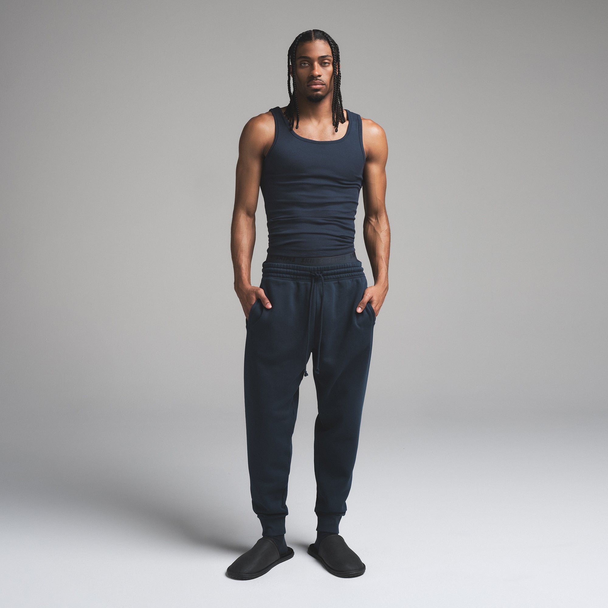 FLEECE LOUNGE MENS TAPERED JOGGER | NAVY