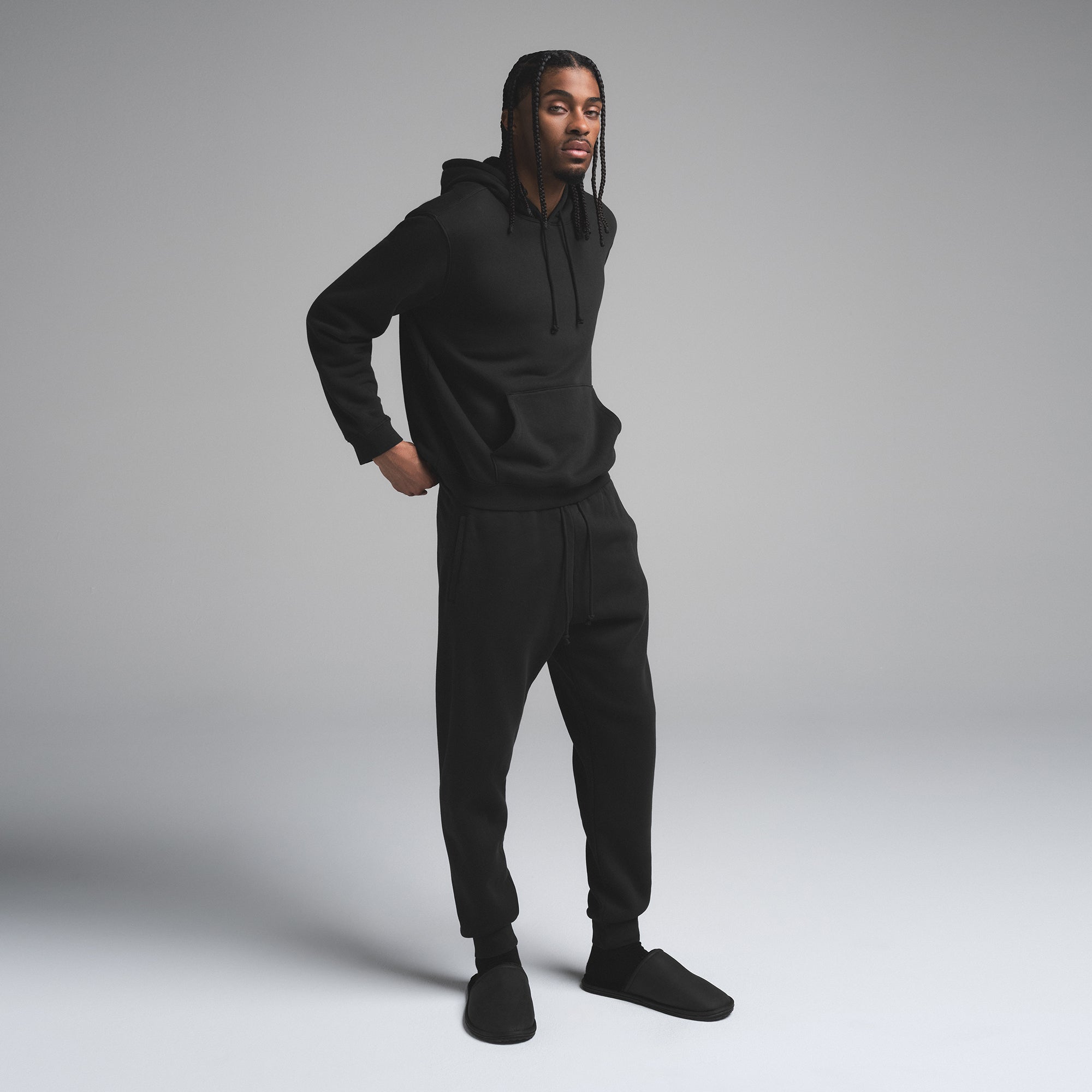 FLEECE LOUNGE MENS TAPERED JOGGER | WASHED ONYX - Image 3