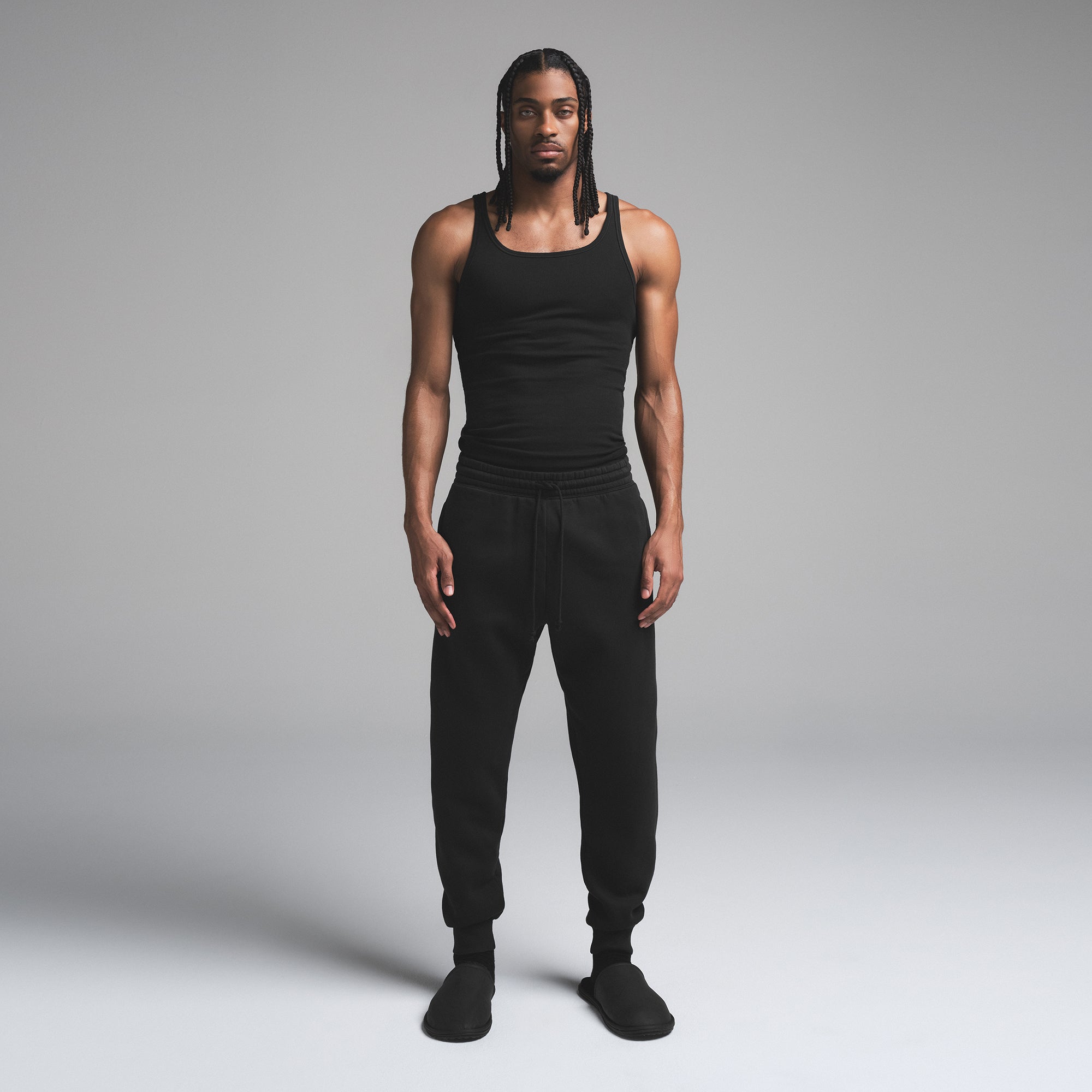FLEECE LOUNGE MENS TAPERED JOGGER | WASHED ONYX - Image 4