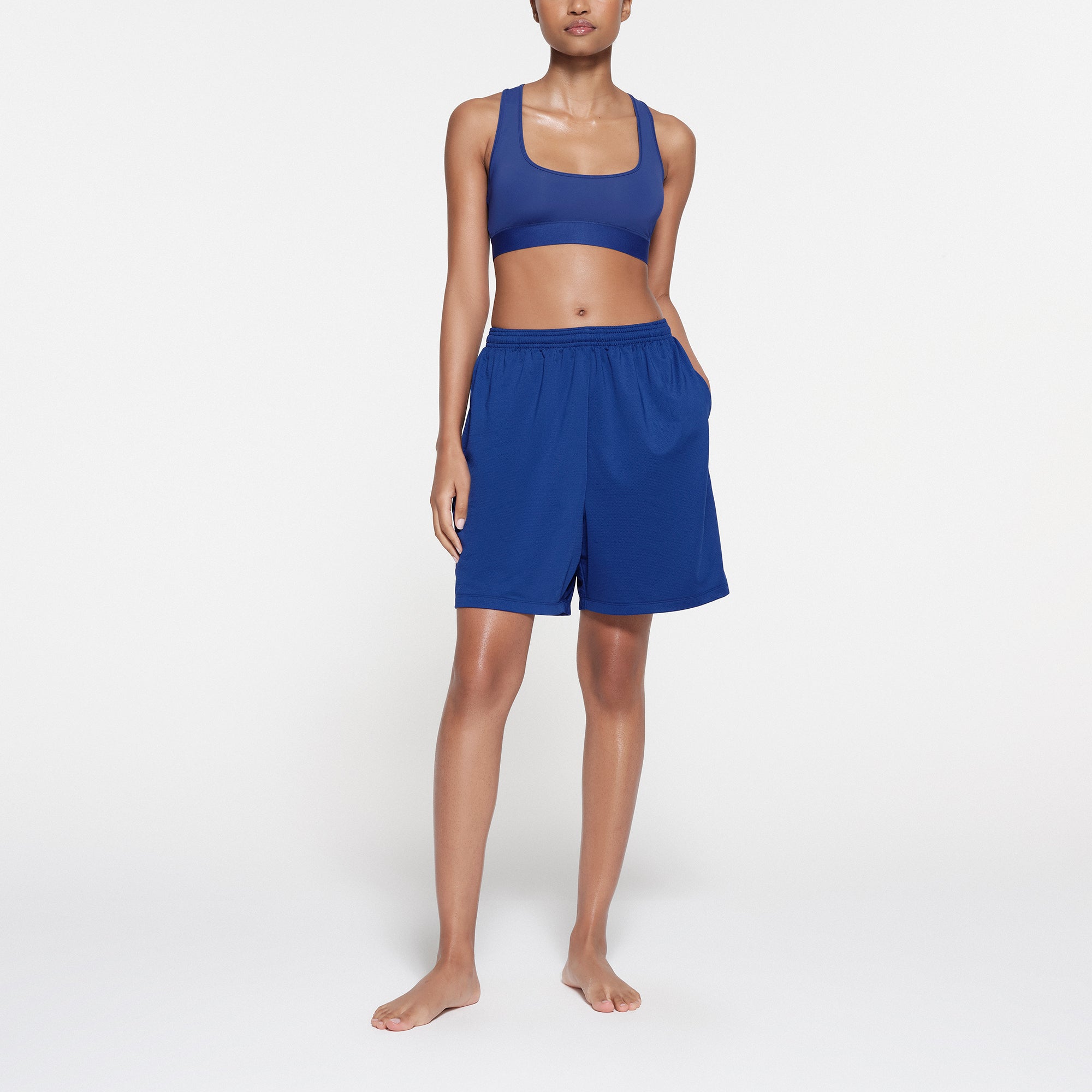 SKIMS TRACK MESH OVERSIZED SHORT | COBALT