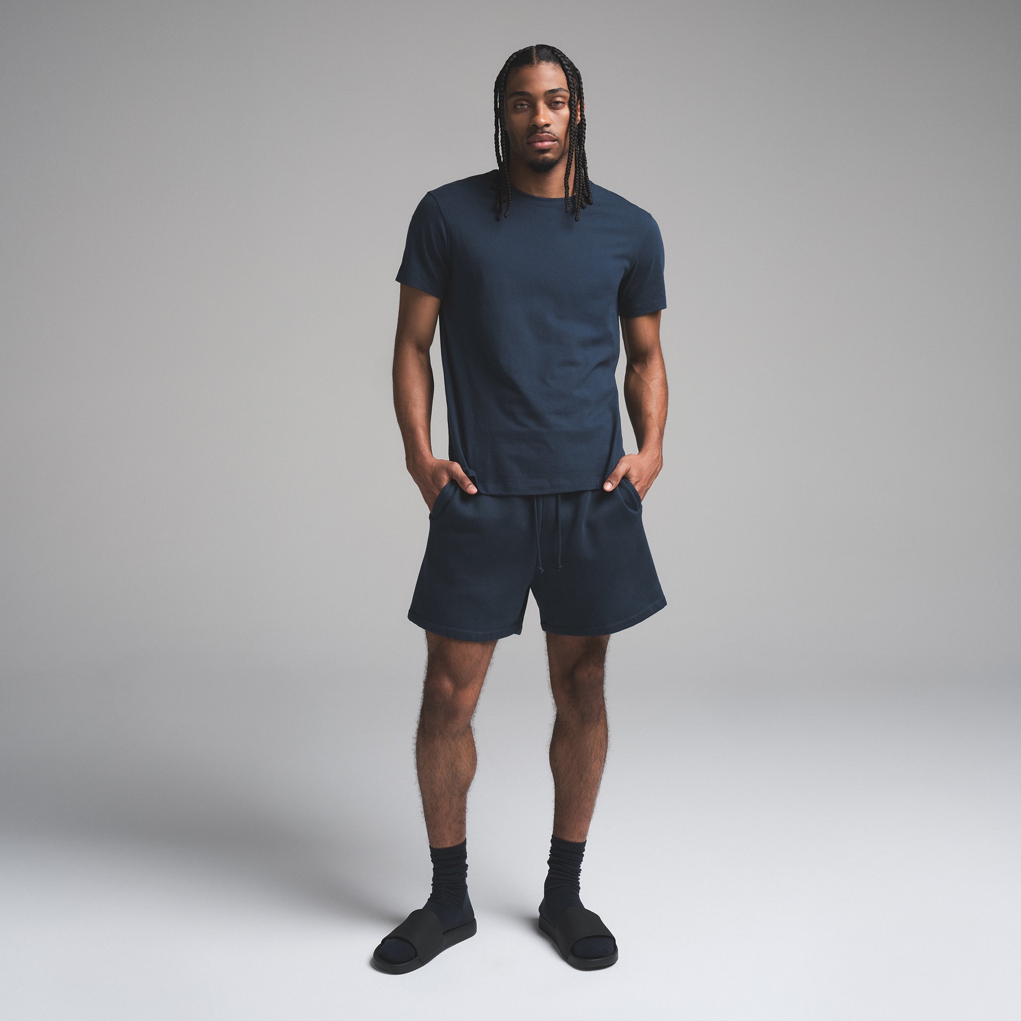 FLEECE LOUNGE MENS RELAXED SHORT | NAVY