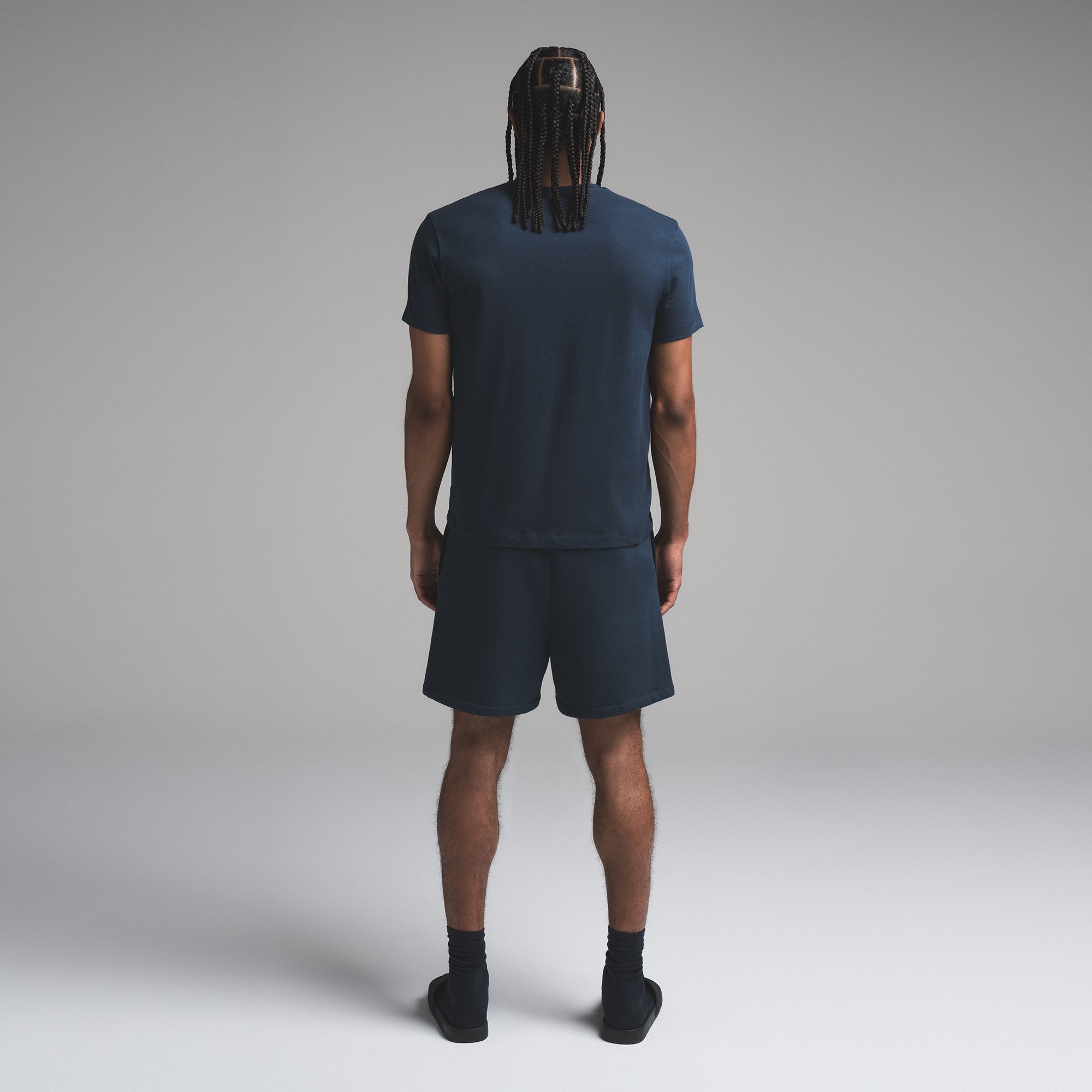FLEECE LOUNGE MENS RELAXED SHORT | NAVY - Image 4