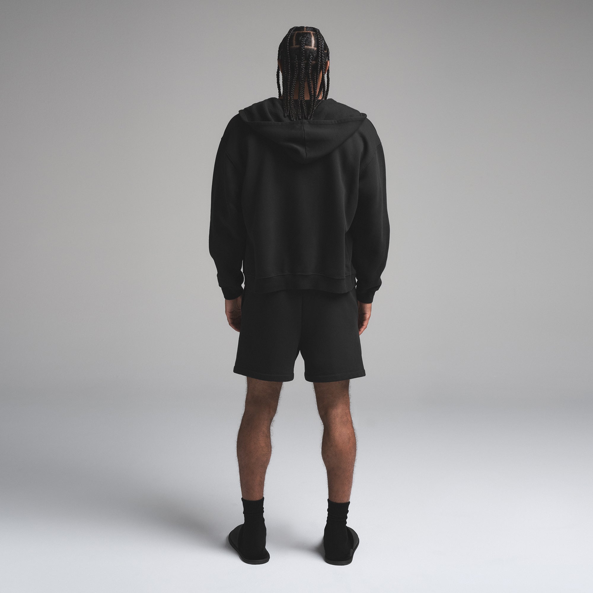 FLEECE LOUNGE MENS RELAXED SHORT | WASHED ONYX - Image 4