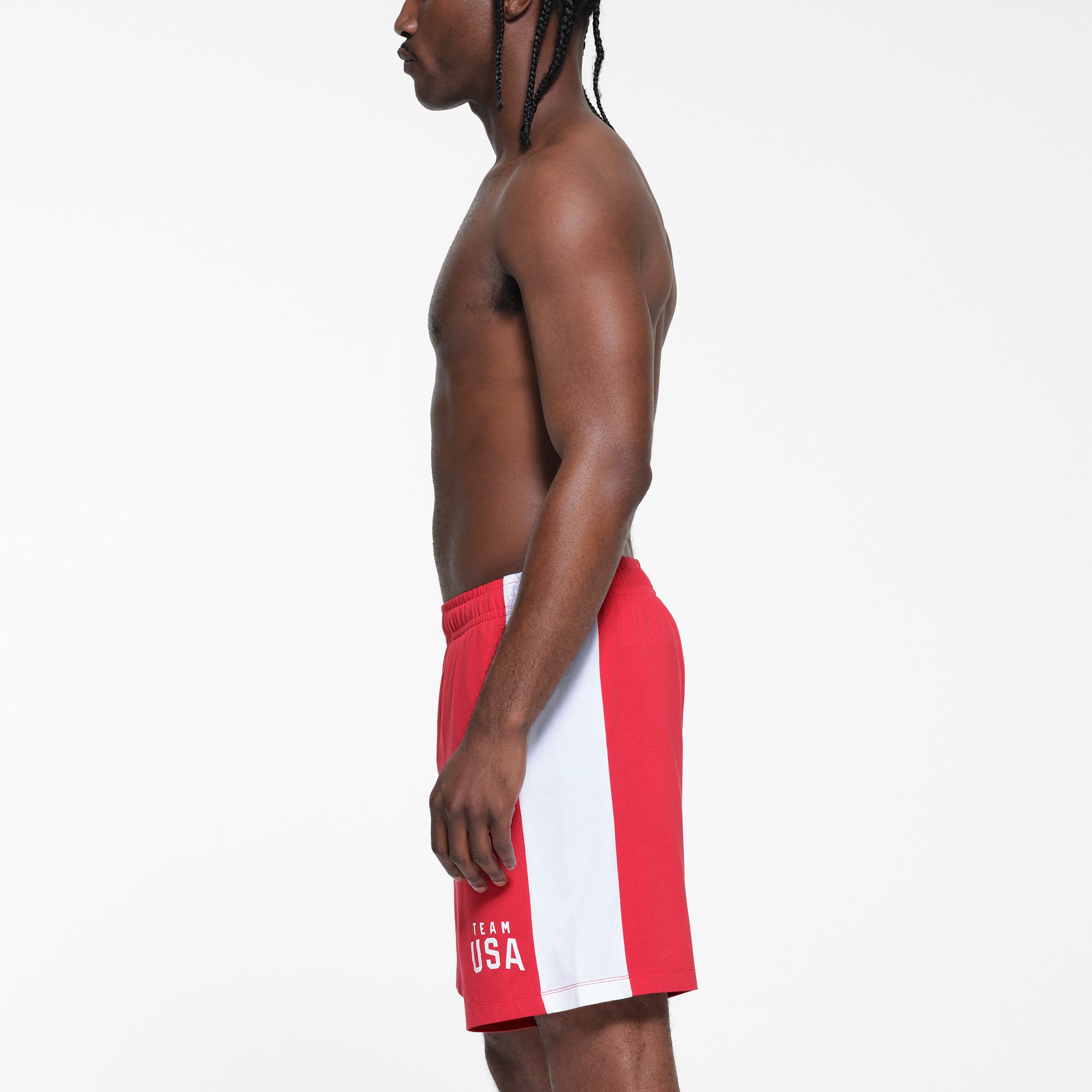 SKIMS FOR TEAM USA JERSEY SLEEP MENS OLYMPIC SHORT | RED - Image 2