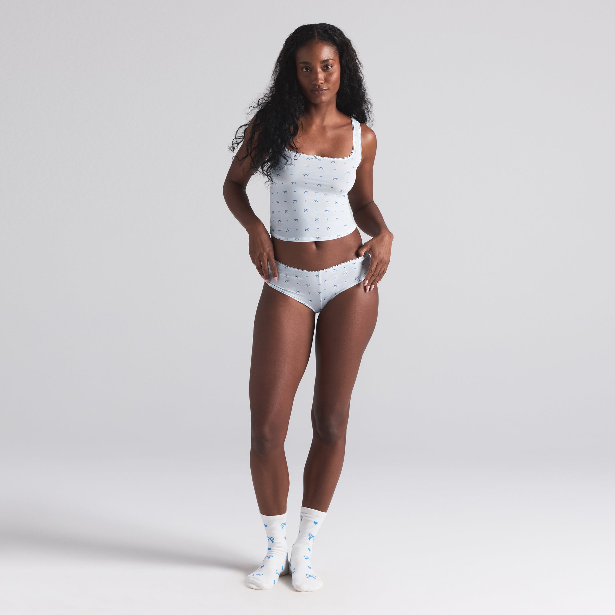 FITS EVERYBODY PICOT TANK AND HIPSTER SET | CLOUD BOW PRINT - Image 6