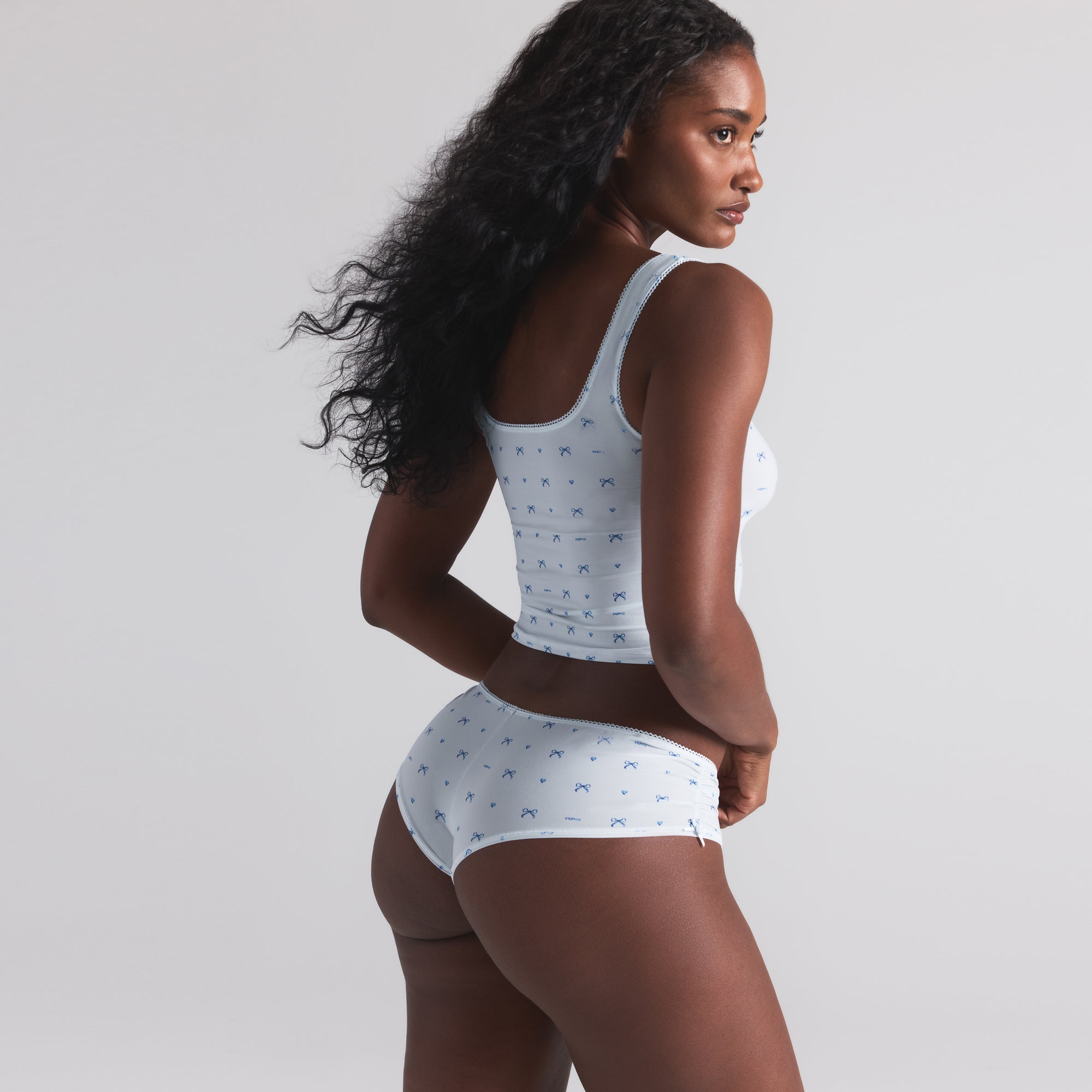 FITS EVERYBODY PICOT TANK AND HIPSTER SET | CLOUD BOW PRINT - Image 7