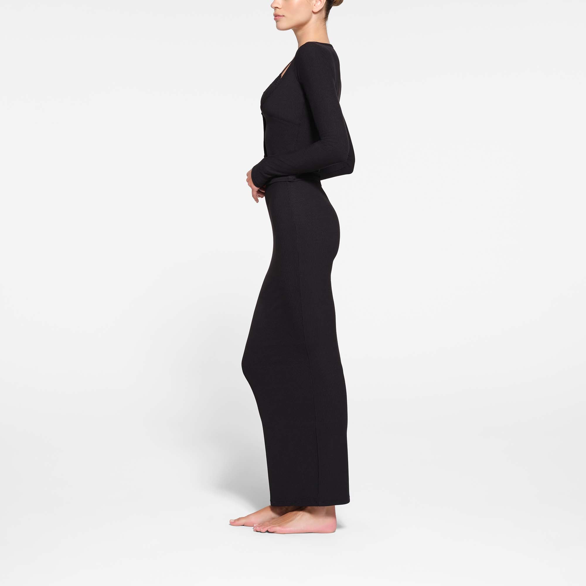 SOFT LOUNGE LONG SKIRT | ONYX - Image 2