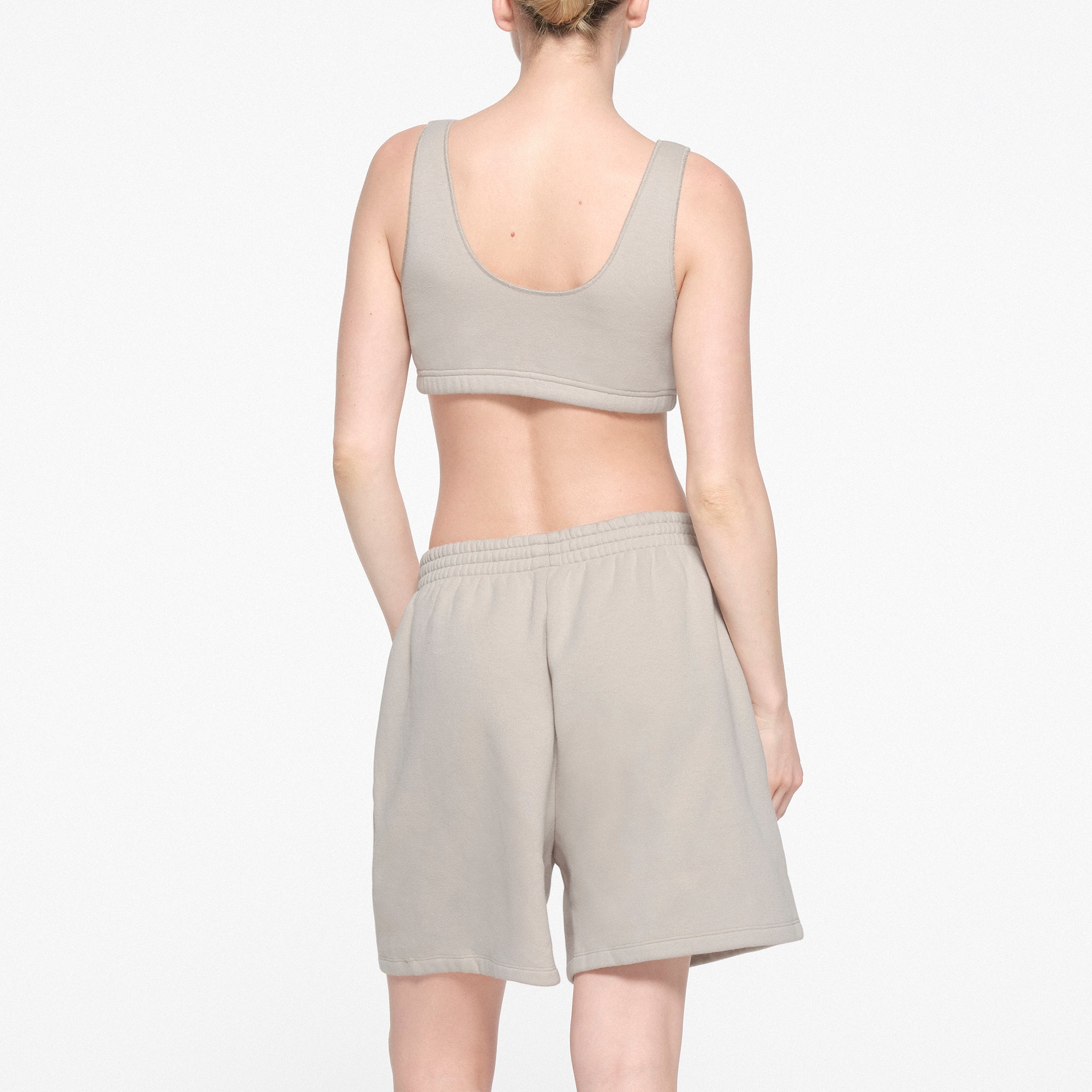 COTTON FLEECE BRALETTE | STONE - Image 4