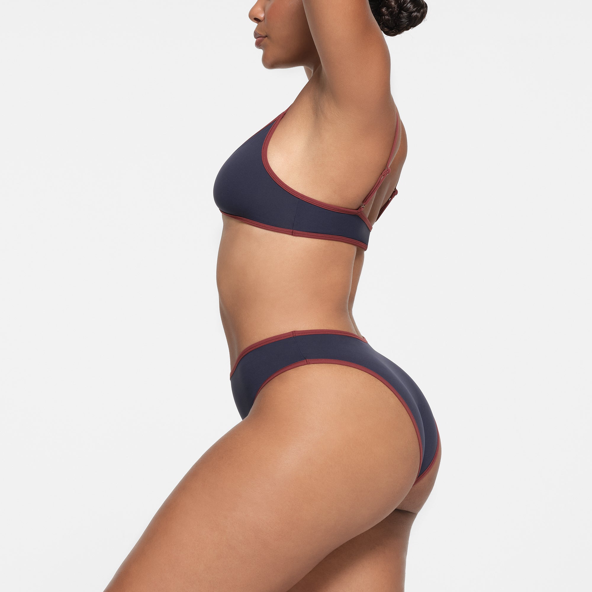 FITS EVERYBODY CONTRAST TRIM CHEEKY BRIEF | NAVY - Image 2