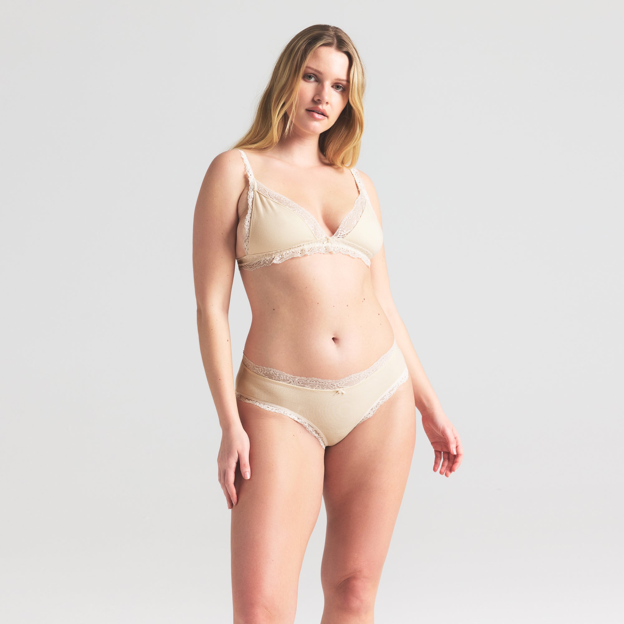 COTTON JERSEY LACE BRIEF | BUTTER - Image 3