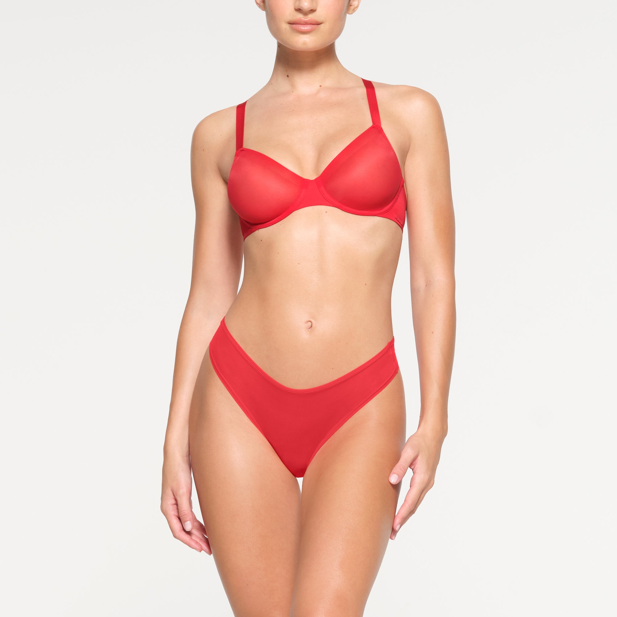 NO SHOW UNLINED DEMI BRA | RED
