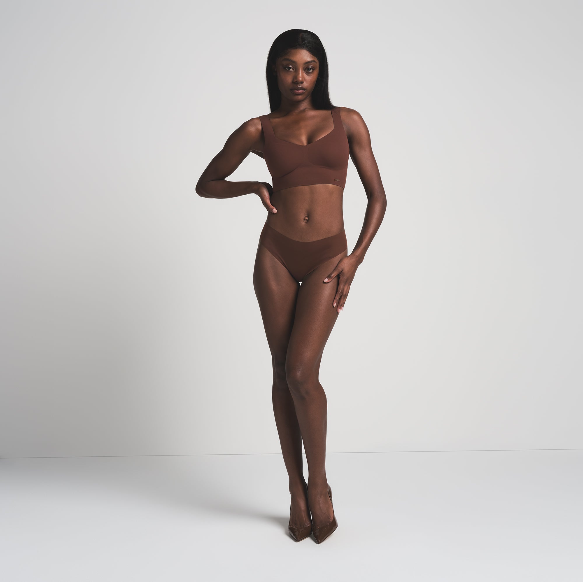 NAKED PLUNGE LONGLINE BRALETTE | COCOA
