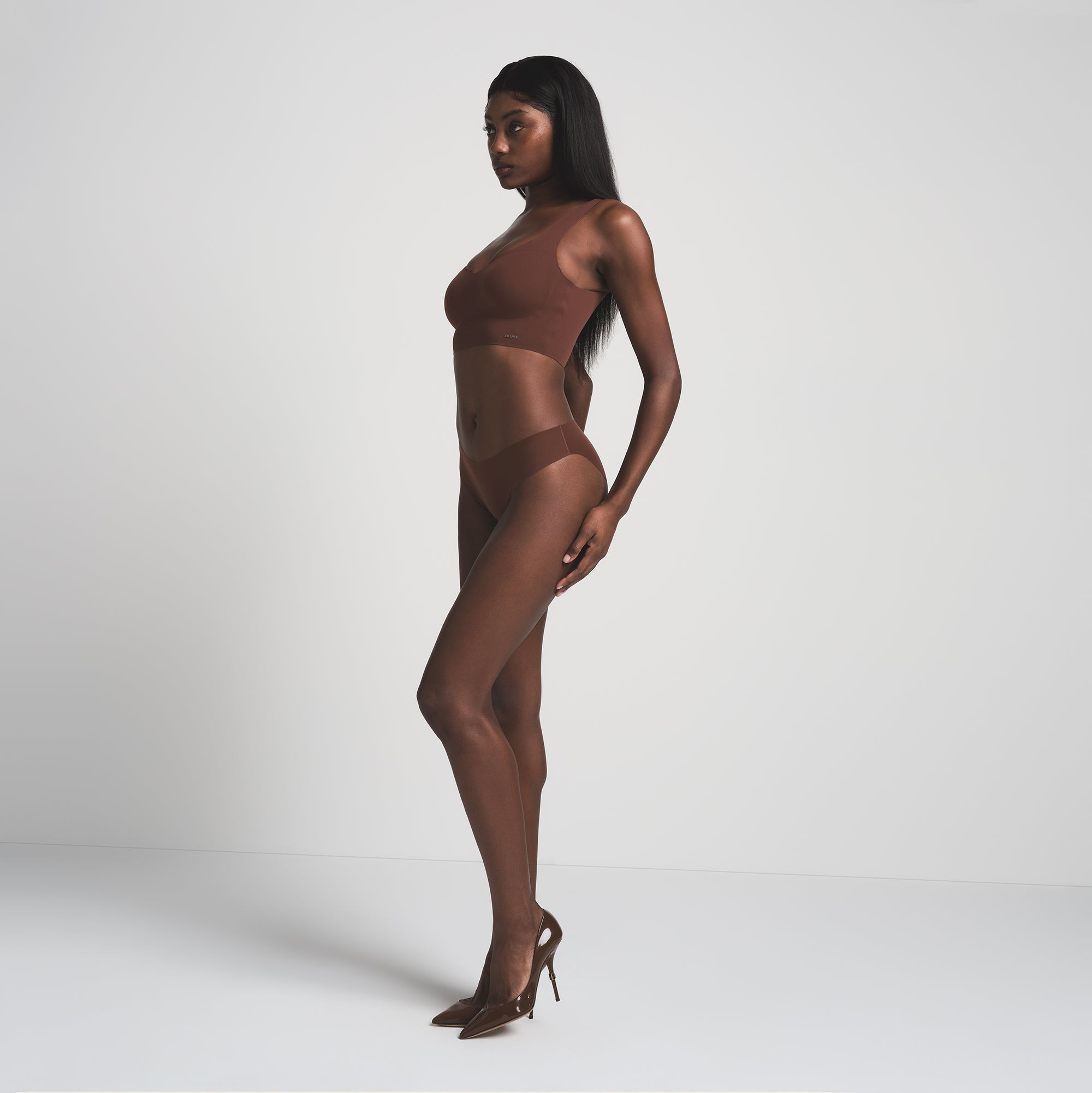 NAKED PLUNGE LONGLINE BRALETTE | COCOA - Image 3