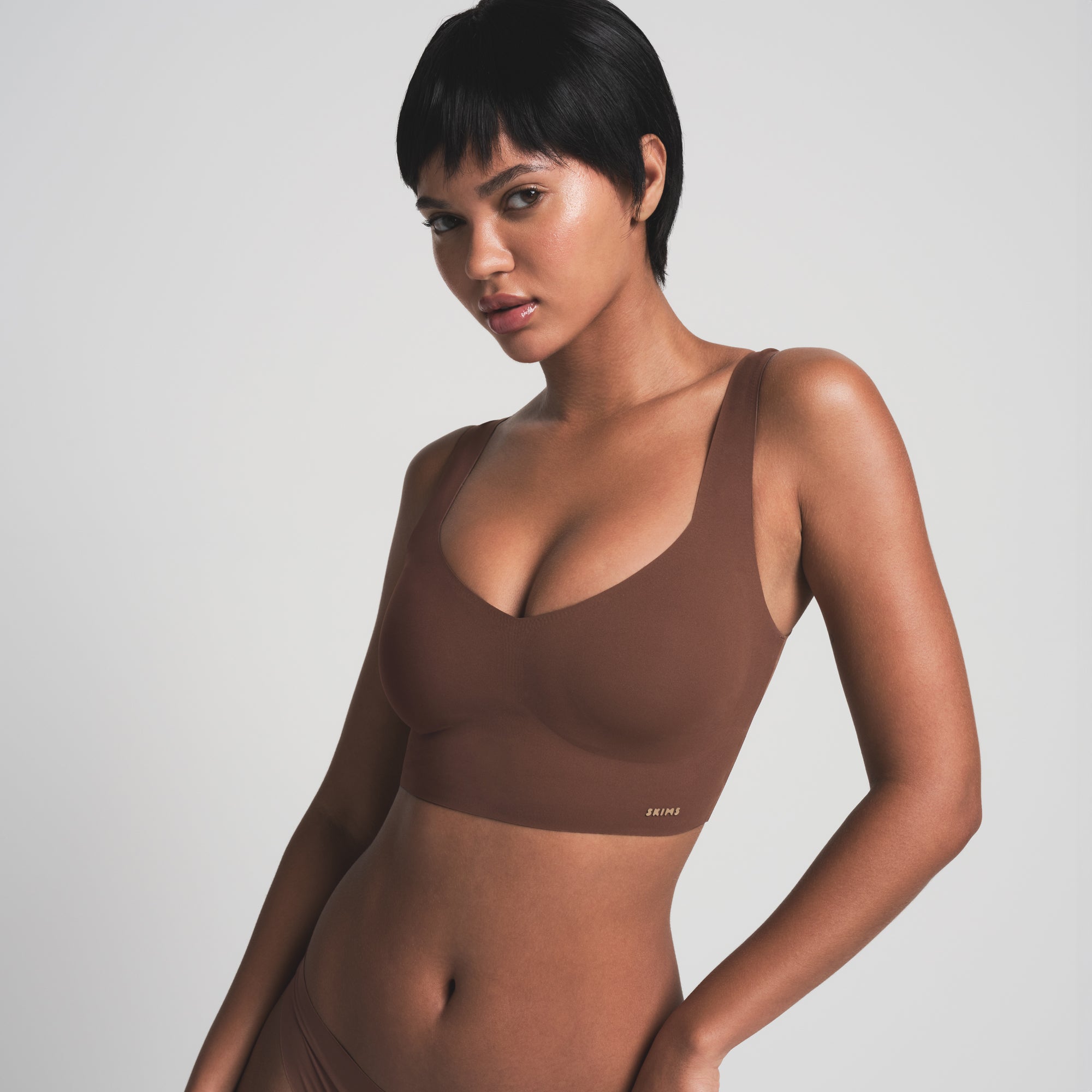 NAKED PLUNGE LONGLINE BRALETTE | JASPER