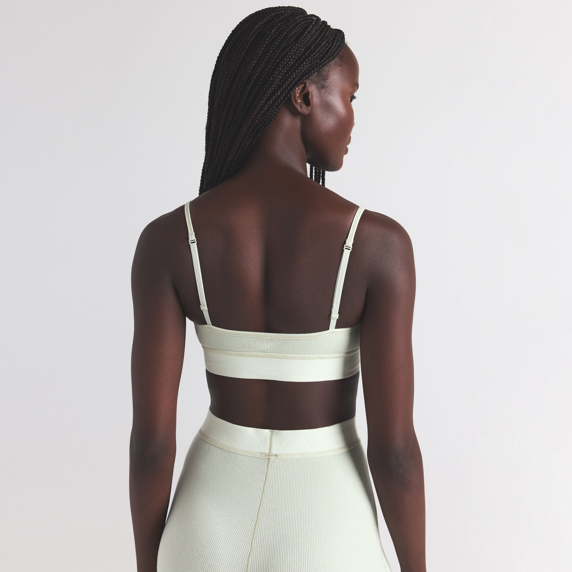 COTTON RIB SCOOP BRALETTE | SPEARMINT - Image 2