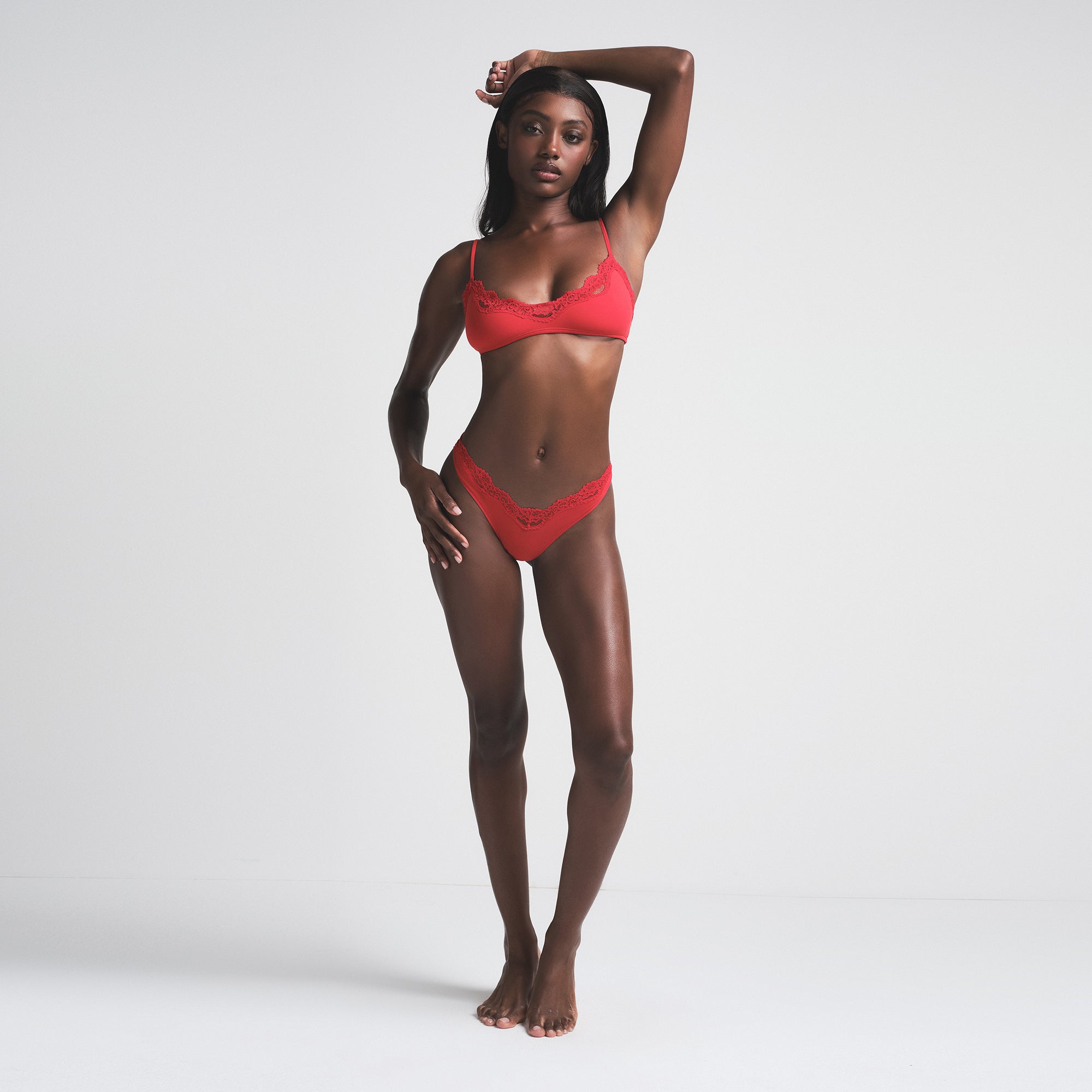 FITS EVERYBODY LACE SCOOP BRALETTE 2-PACK | BUBBLE GUM SNOWFLAKE FAIR ISLE AND CRANBERRY