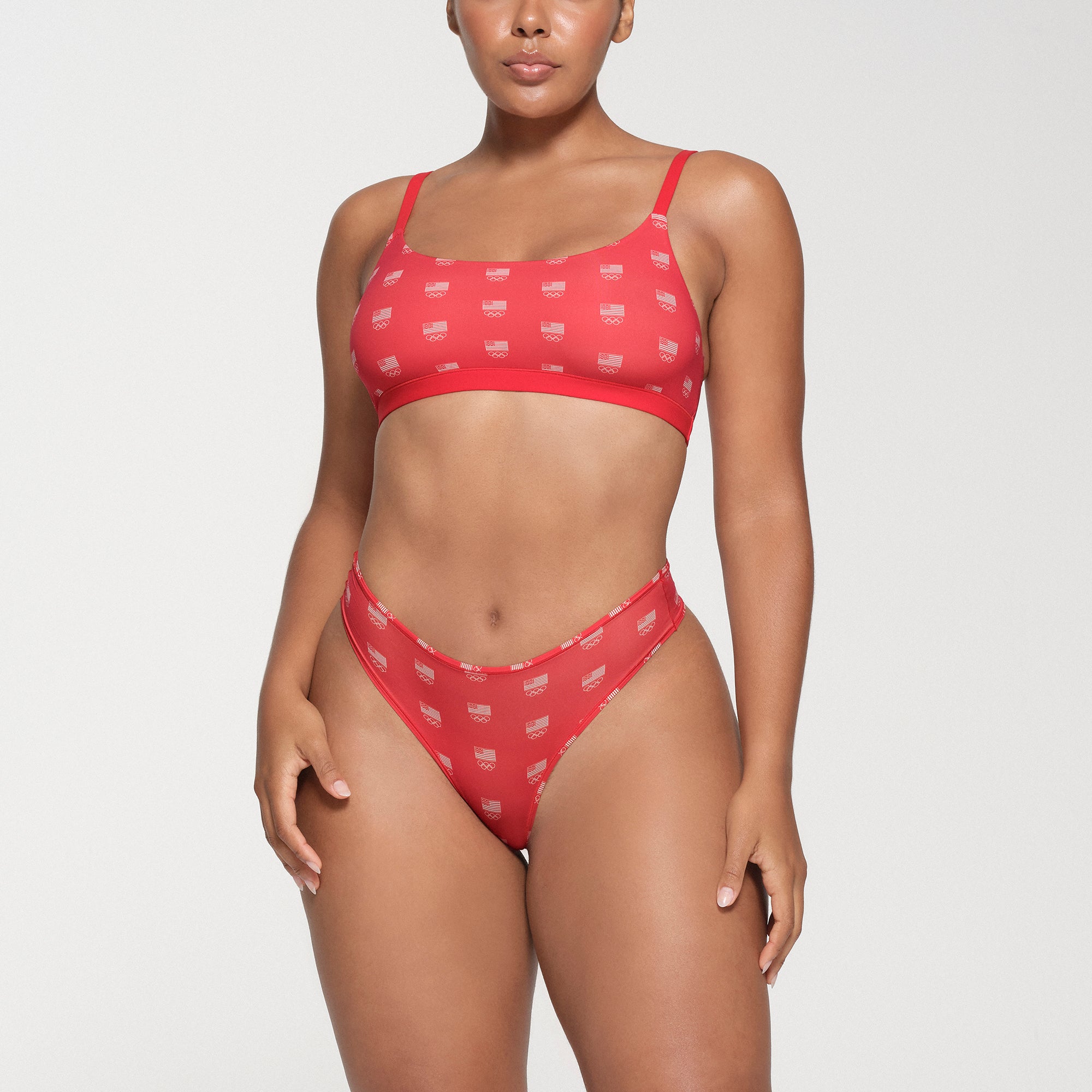 SKIMS FOR TEAM USA FITS EVERYBODY OLYMPIC SCOOP BRALETTE | RED
