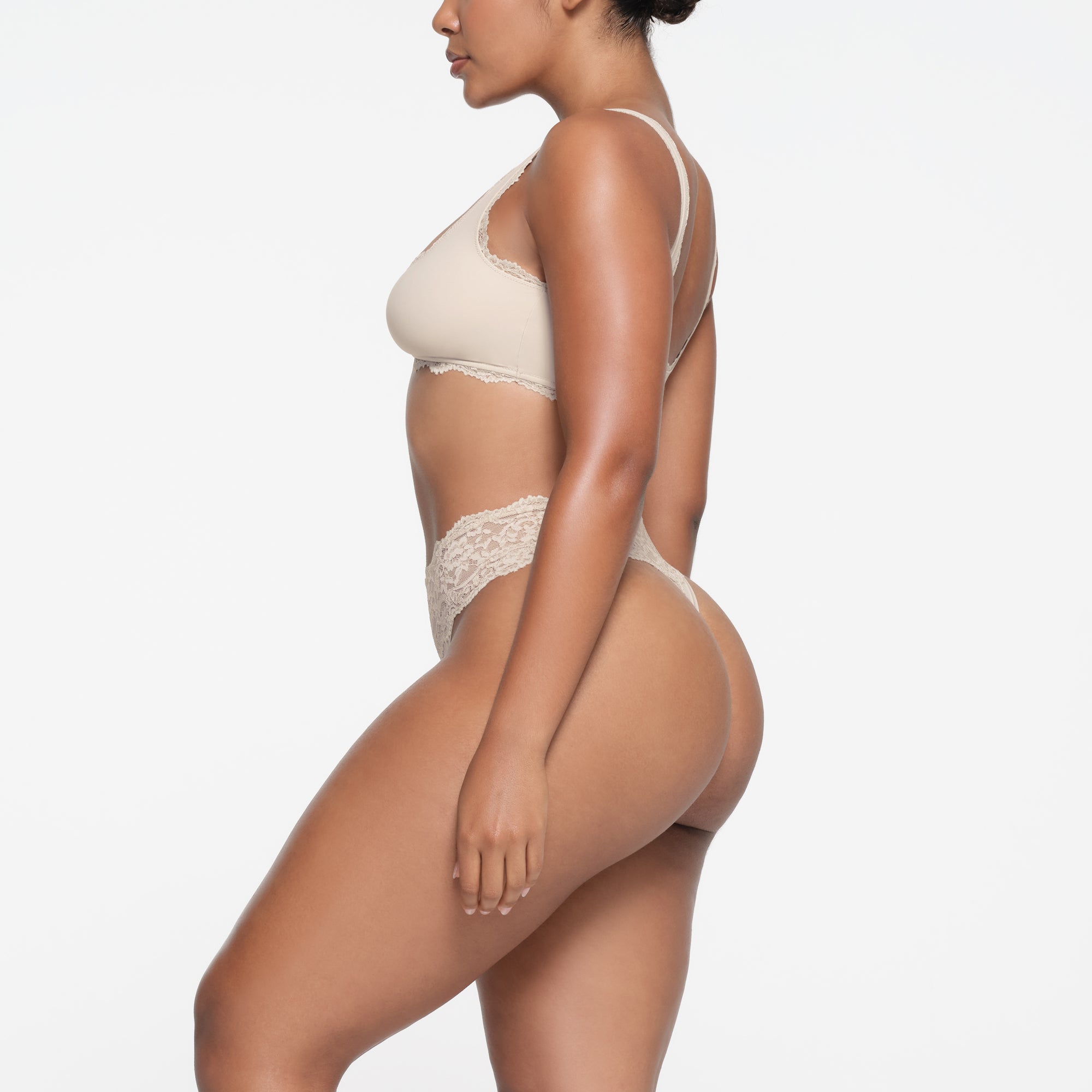 FITS EVERYBODY LACE SQUARE NECK BRALETTE | STONE - Image 2