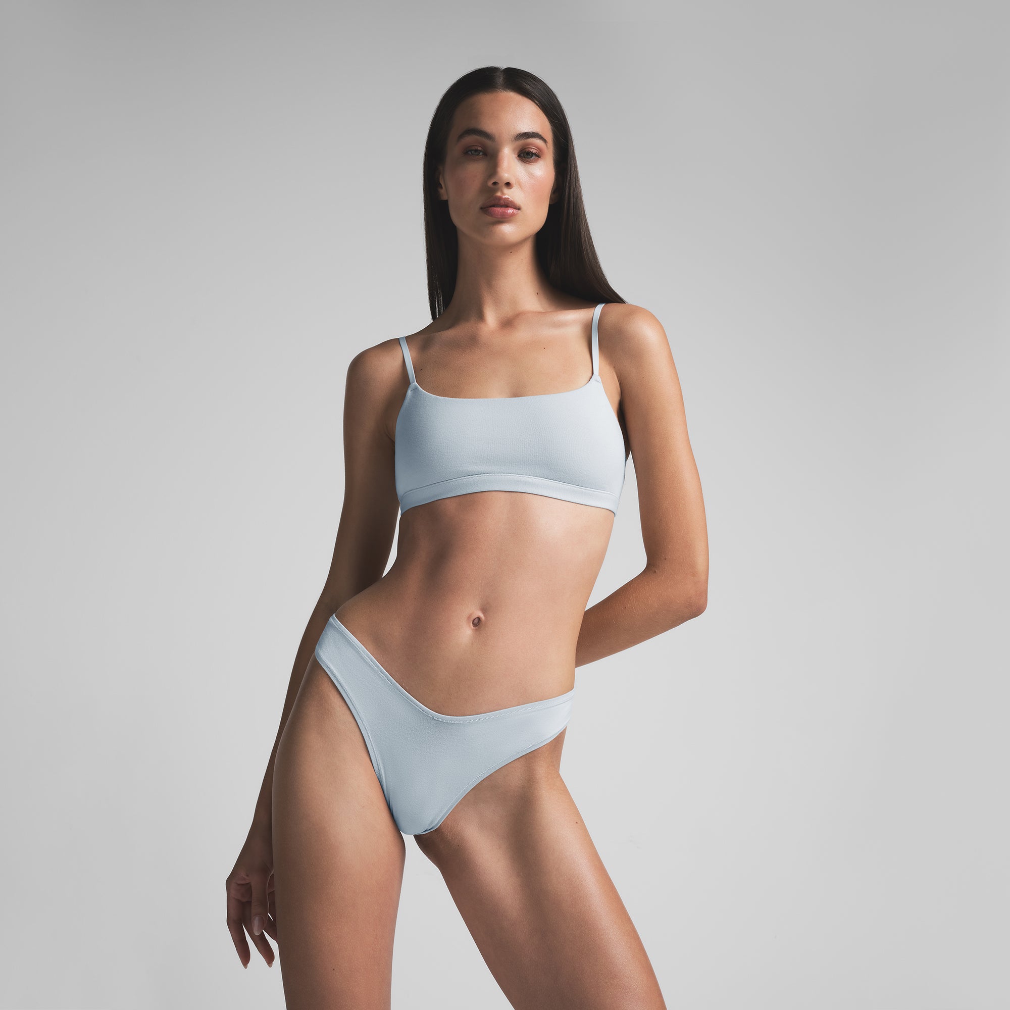COTTON JERSEY SCOOP BRALETTE | ZEN BLUE - Image 2