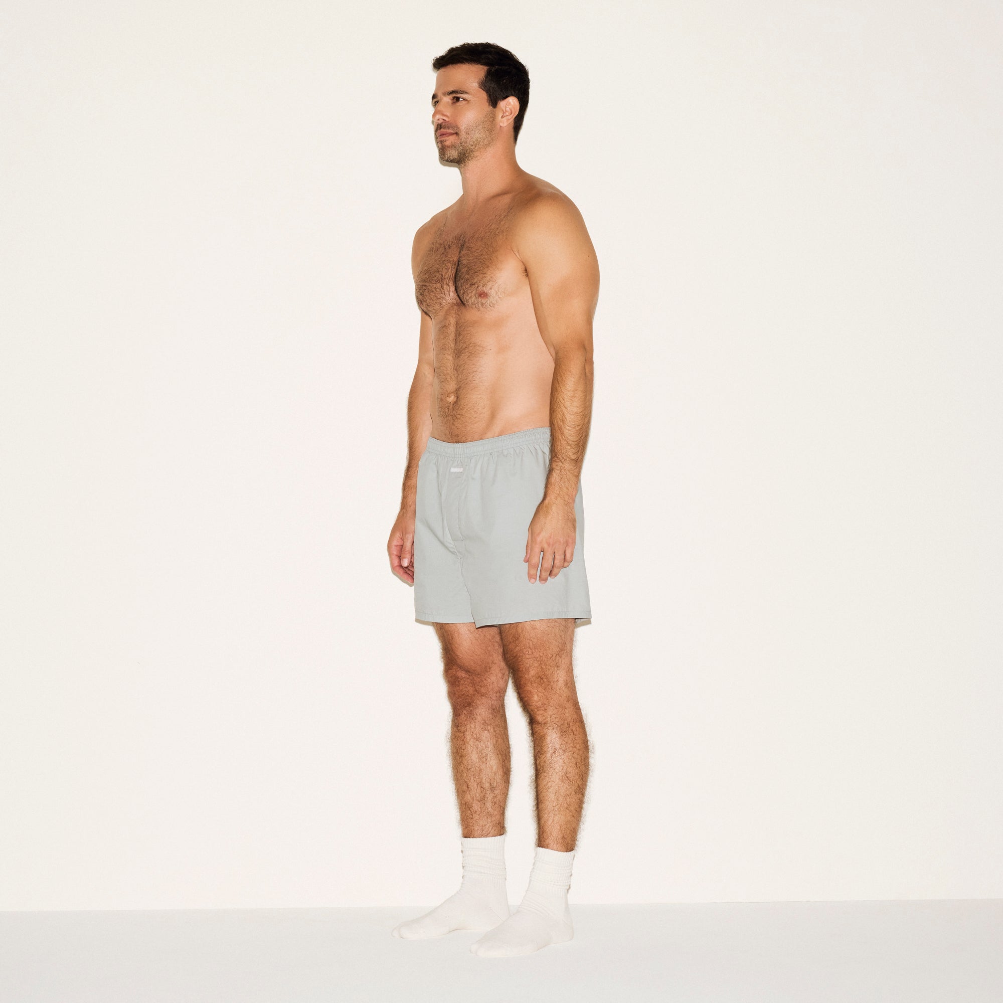 COTTON POPLIN MENS BOXER | MERCURY - Image 2