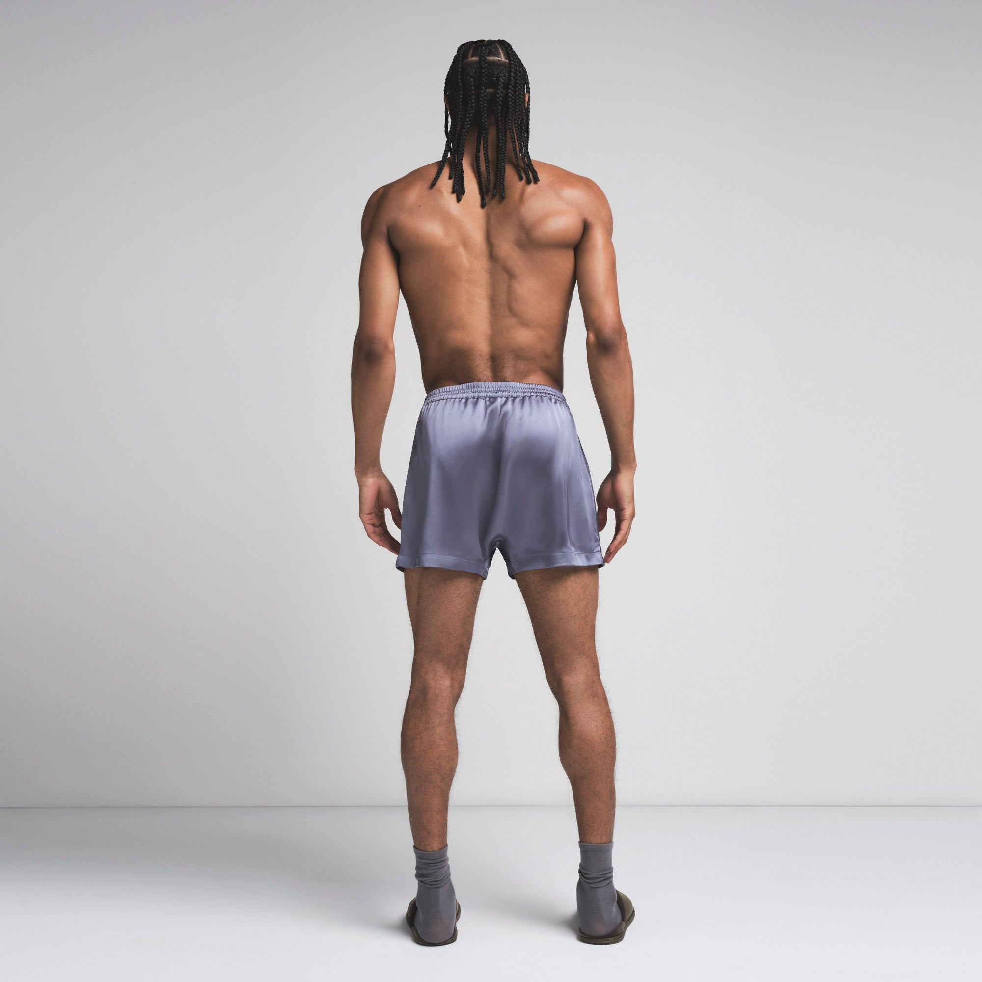 SATEEN SLEEP MENS 3" BOXER SHORT | SLATE - Image 4