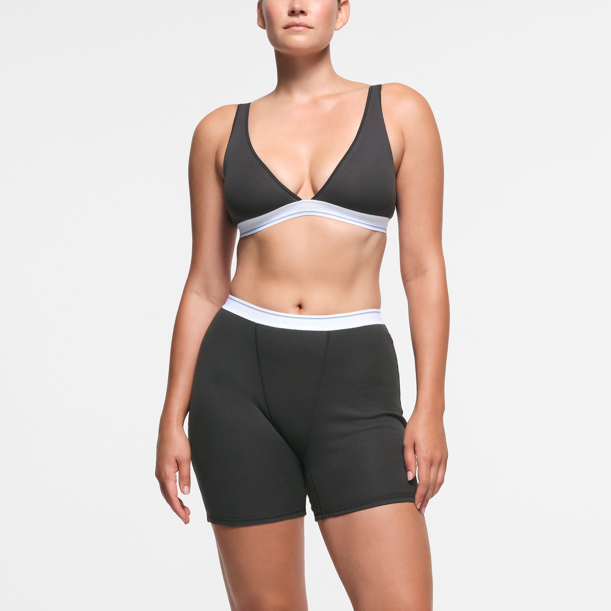 COTTON RIB BOXER | SOOT STRIPE