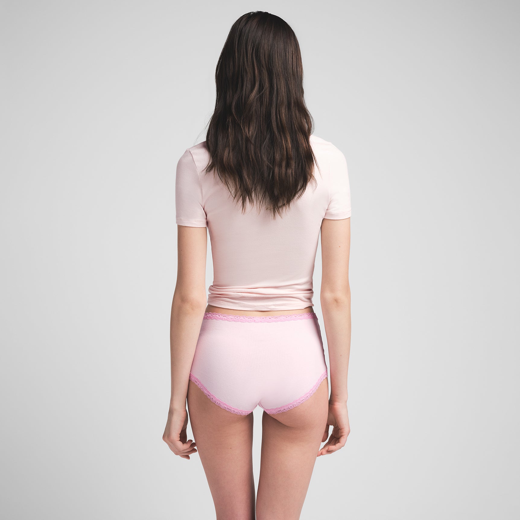 LIGHTWEIGHT COTTON LACE BOY SHORT | CHERRY BLOSSOM - Image 3
