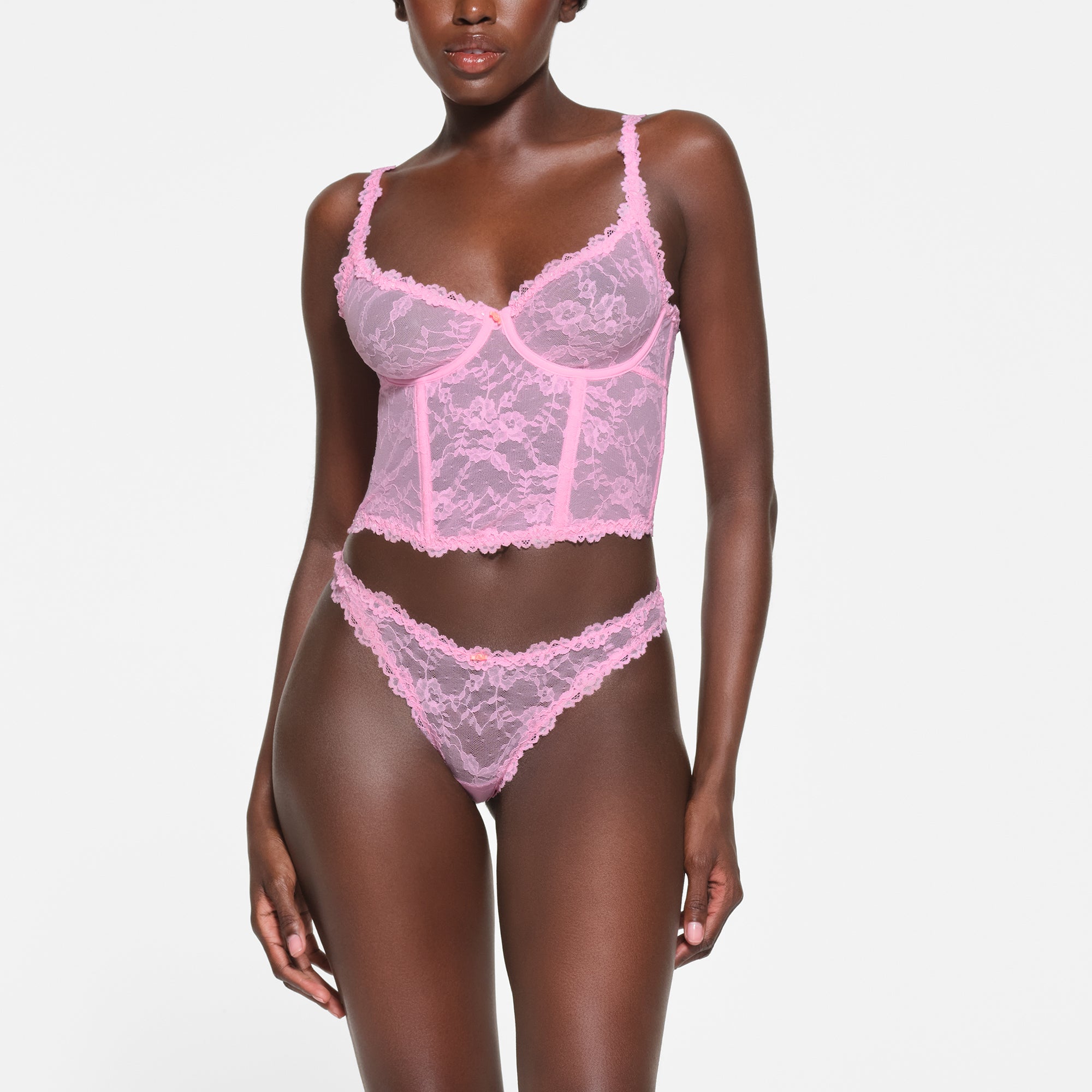 STRETCH LACE CORSET | COTTON CANDY