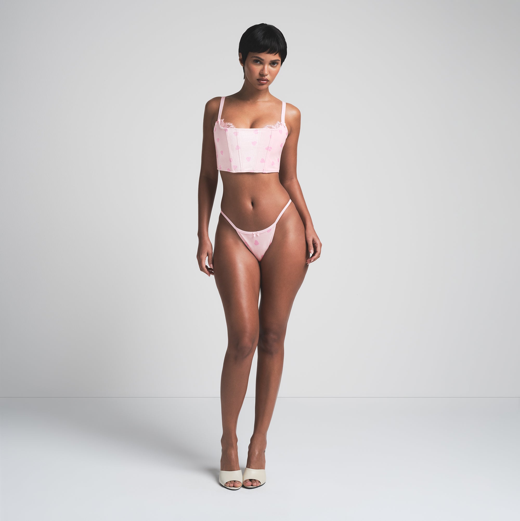 VELVET LACE CROPPED CORSET | CHERRY BLOSSOM HEART BREAKER - Image 2