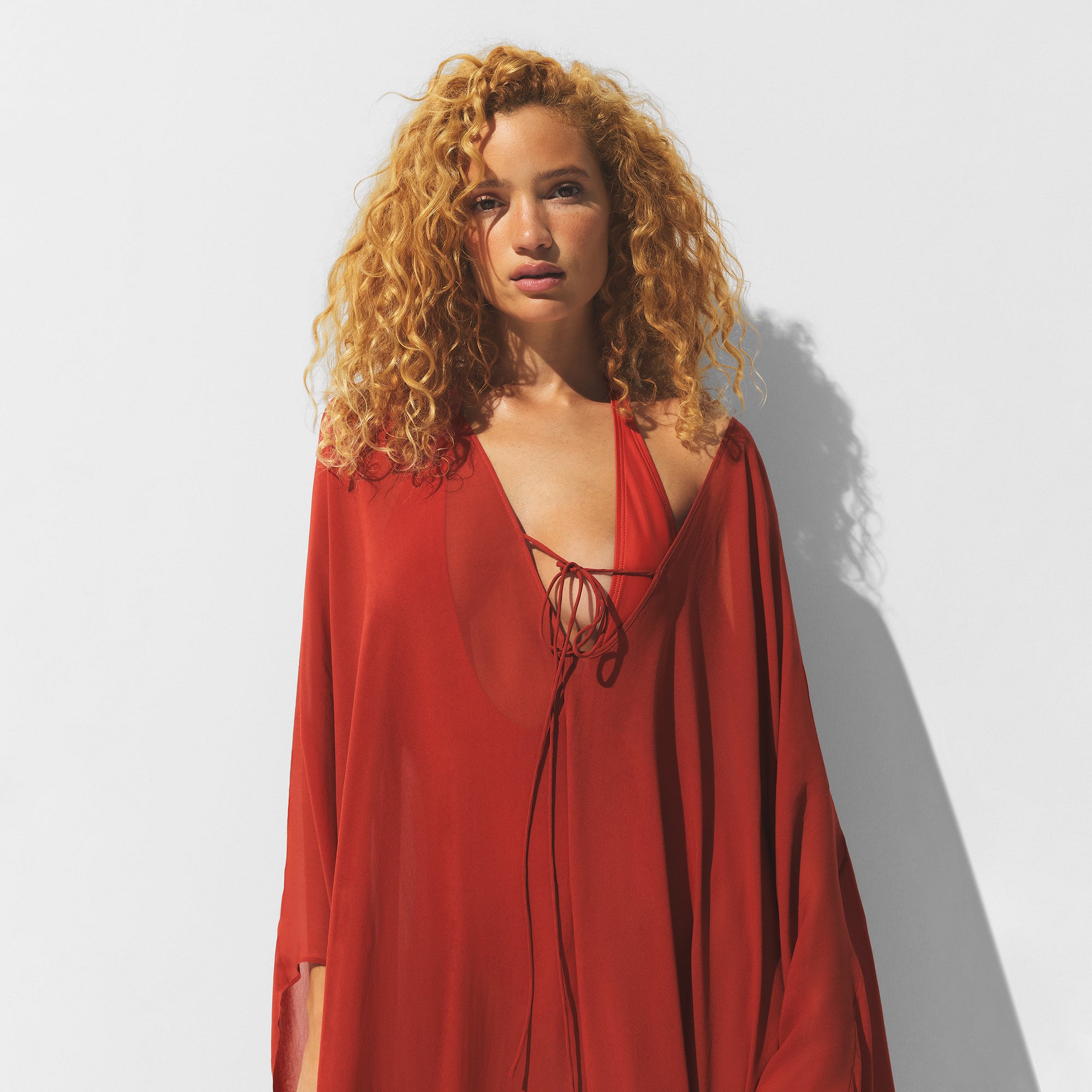 SHEER COVER-UPS LONG KAFTAN | AUBURN - Image 2