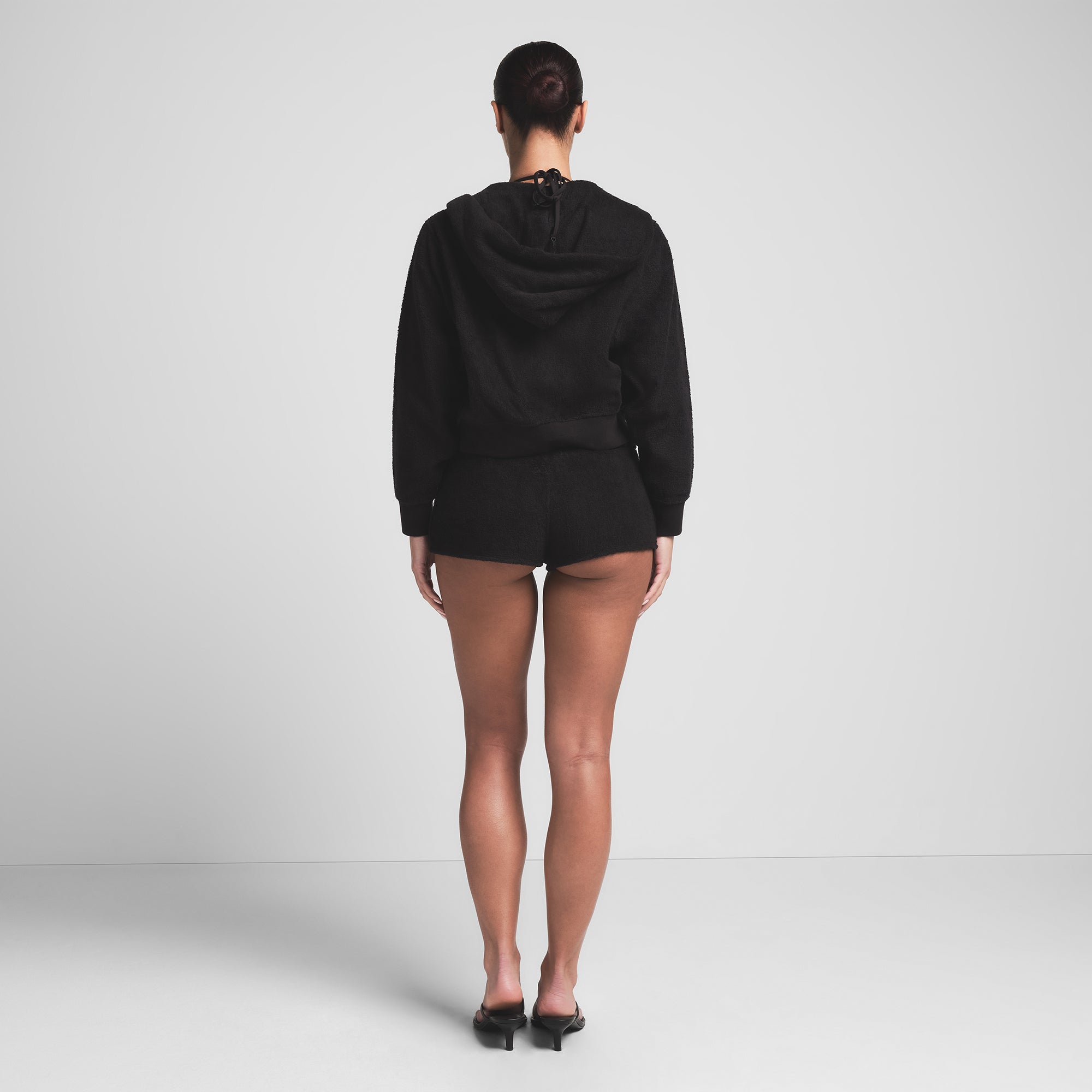 TERRY COVER-UPS ZIP UP HOODIE | ONYX - Image 3
