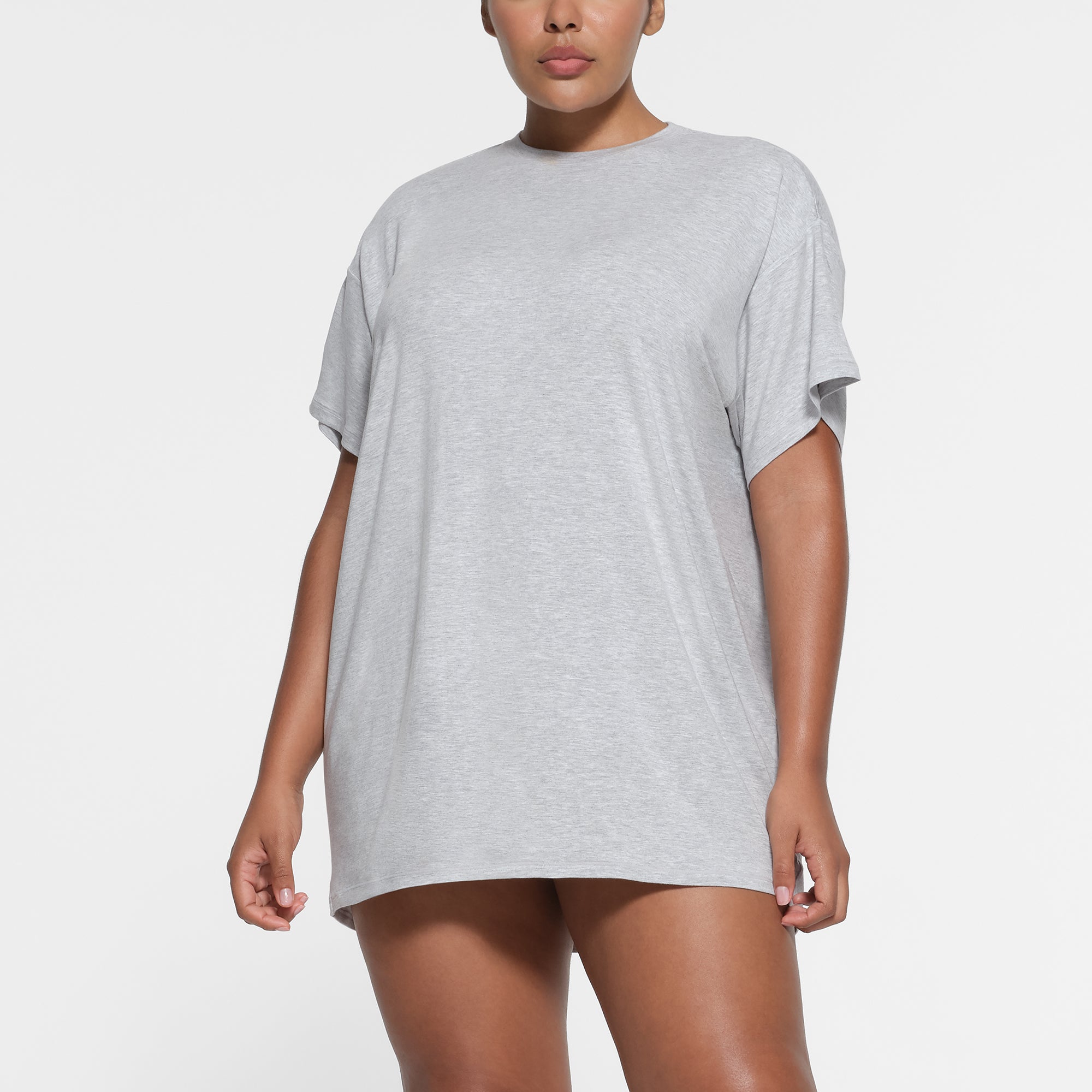 SKIMS SLEEP T-SHIRT MINI DRESS | LIGHT HEATHER GREY