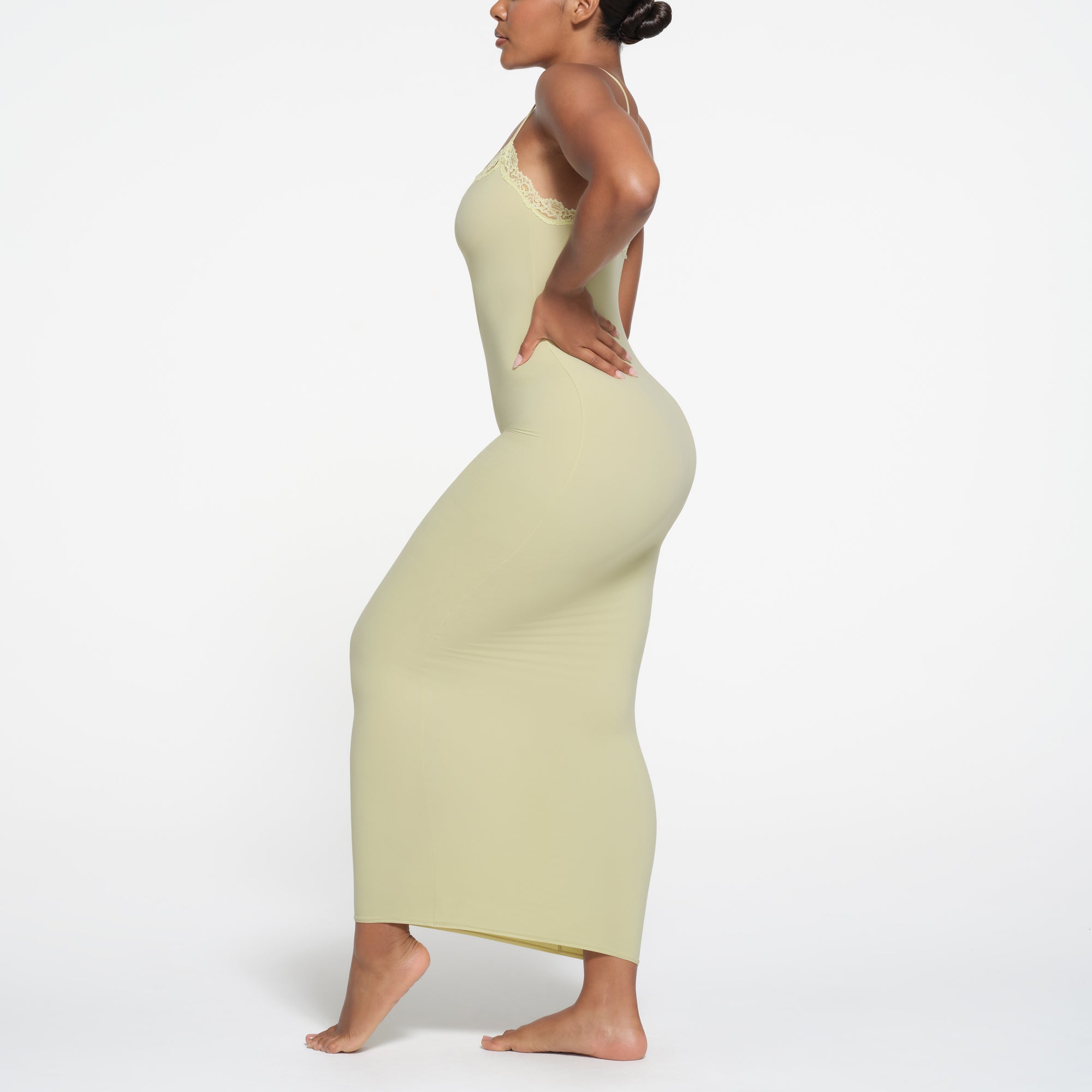 FITS EVERYBODY LACE LONG SLIP DRESS | SAGE - Image 2