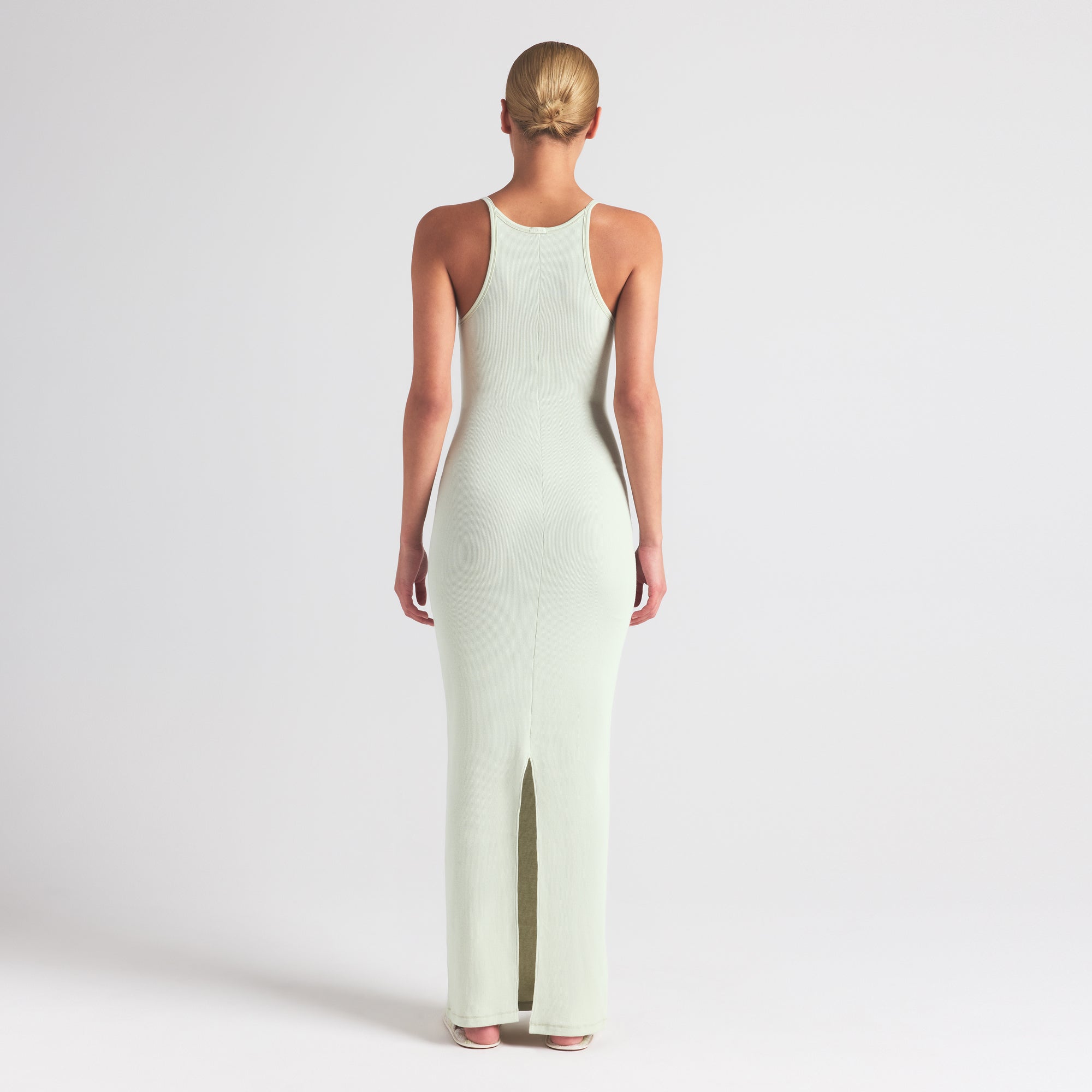 COTTON RIB LONG CAMI DRESS | SPEARMINT - Image 4