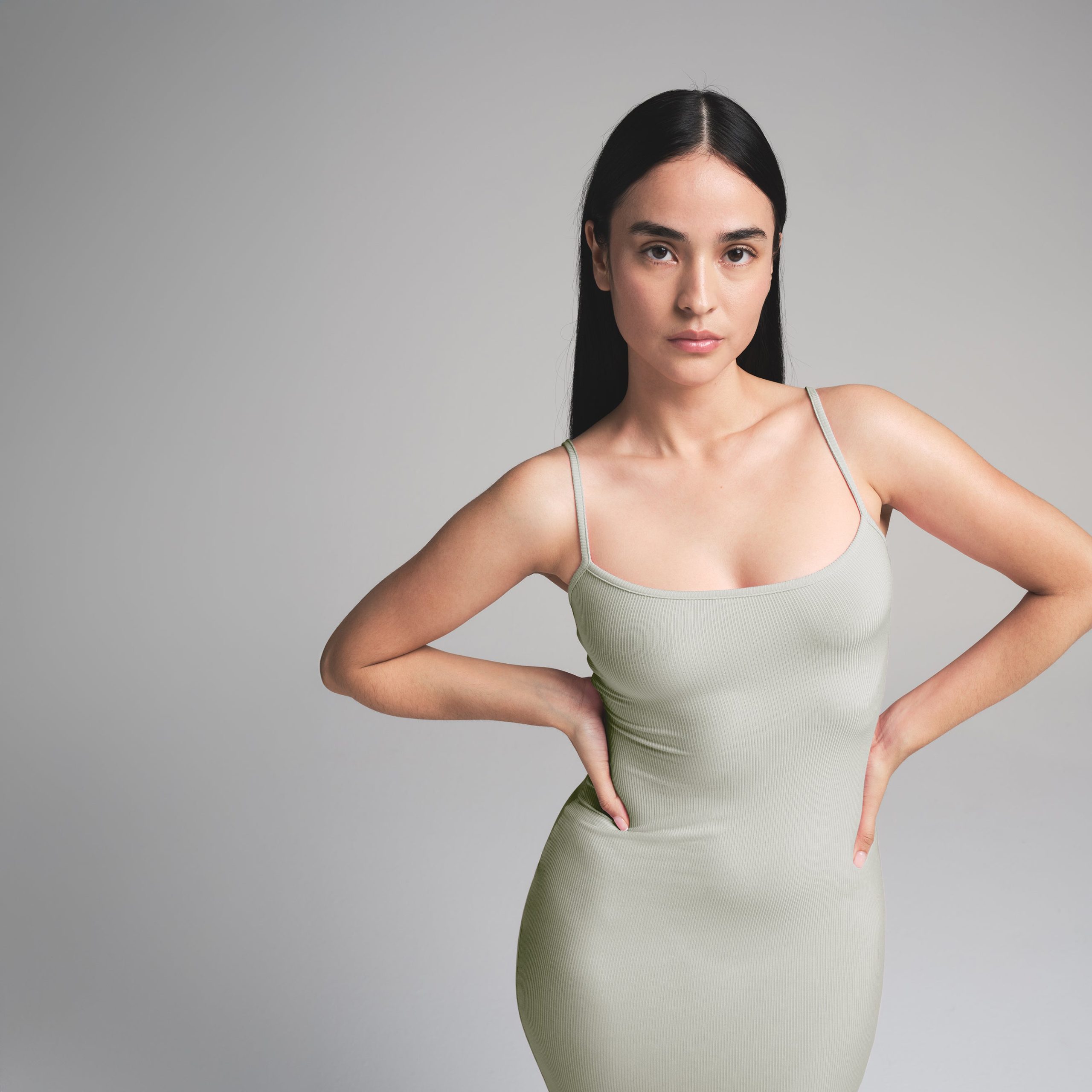 SOFT LOUNGE PETITE LONG SLIP DRESS | TALC - Image 2