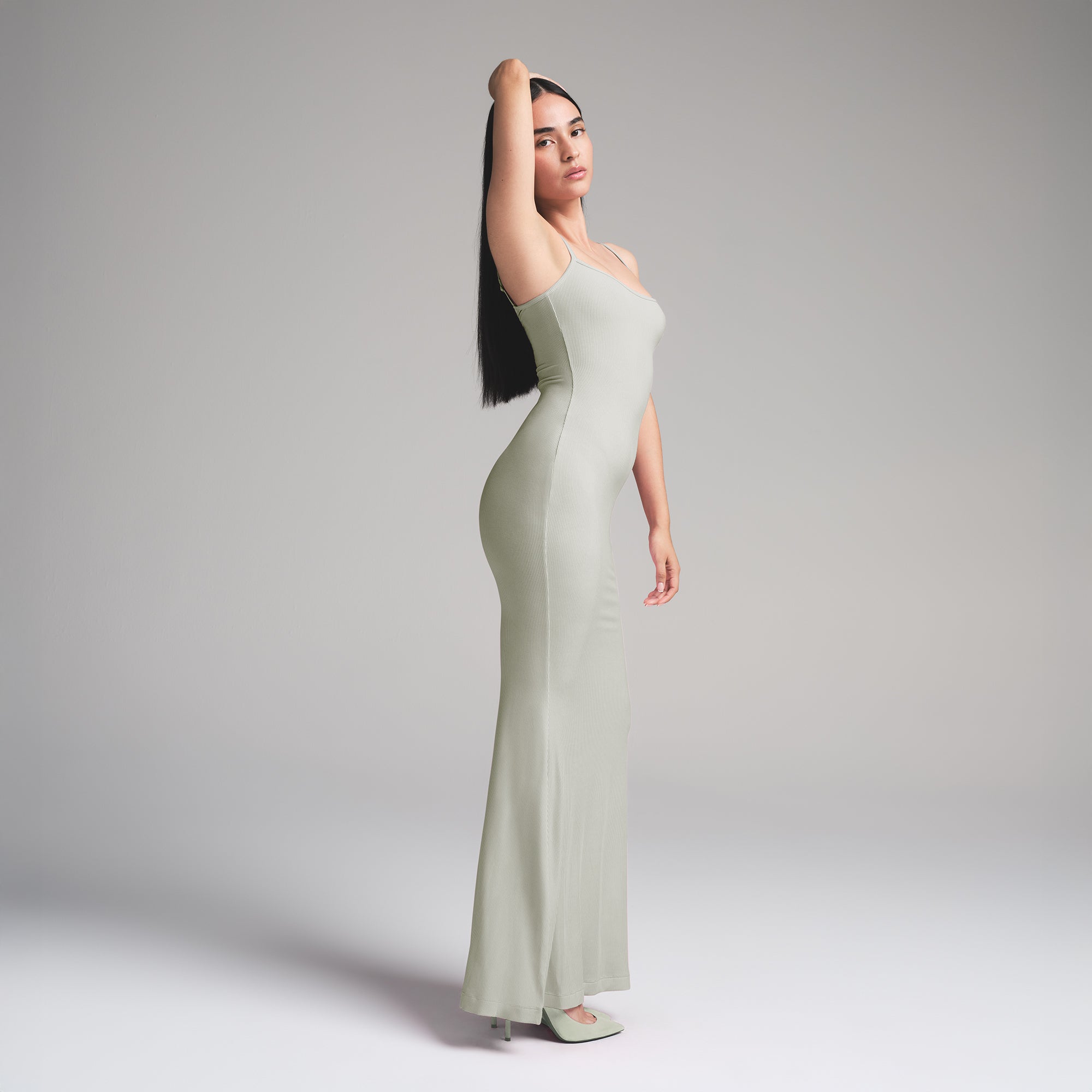 SOFT LOUNGE PETITE LONG SLIP DRESS | TALC - Image 3