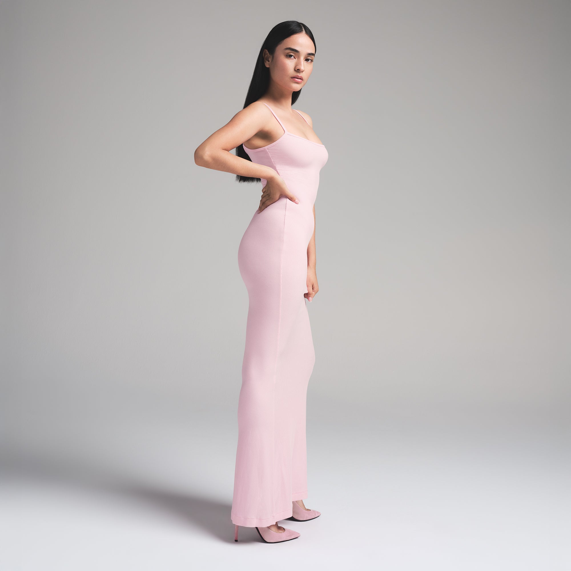 SOFT LOUNGE PETITE LONG SLIP DRESS | MORGANITE
