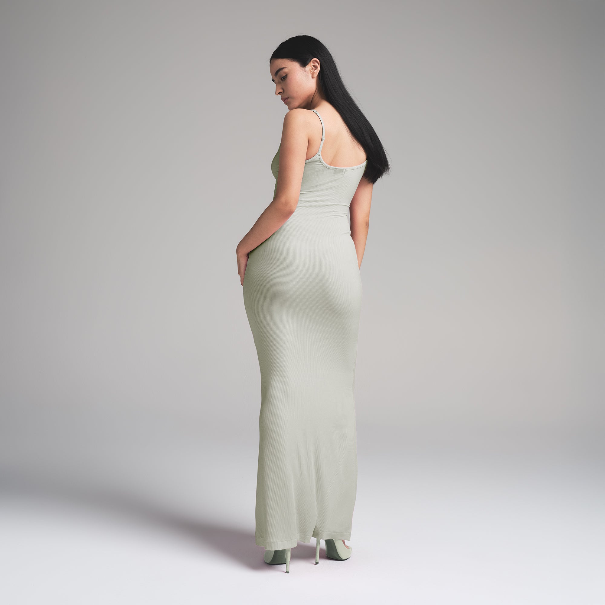 SOFT LOUNGE PETITE LONG SLIP DRESS | TALC - Image 4