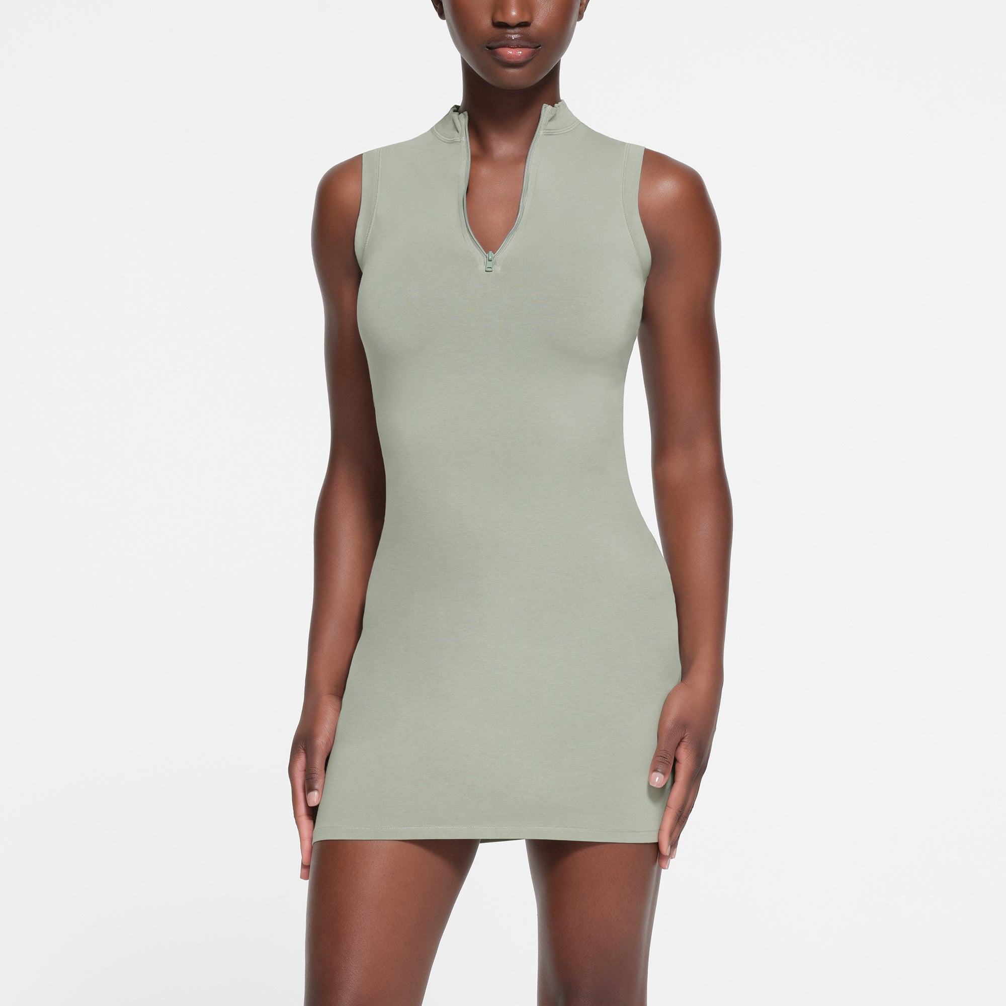 NEW VINTAGE ZIP UP SLEEVELESS MINI DRESS | MINERAL - Image 4