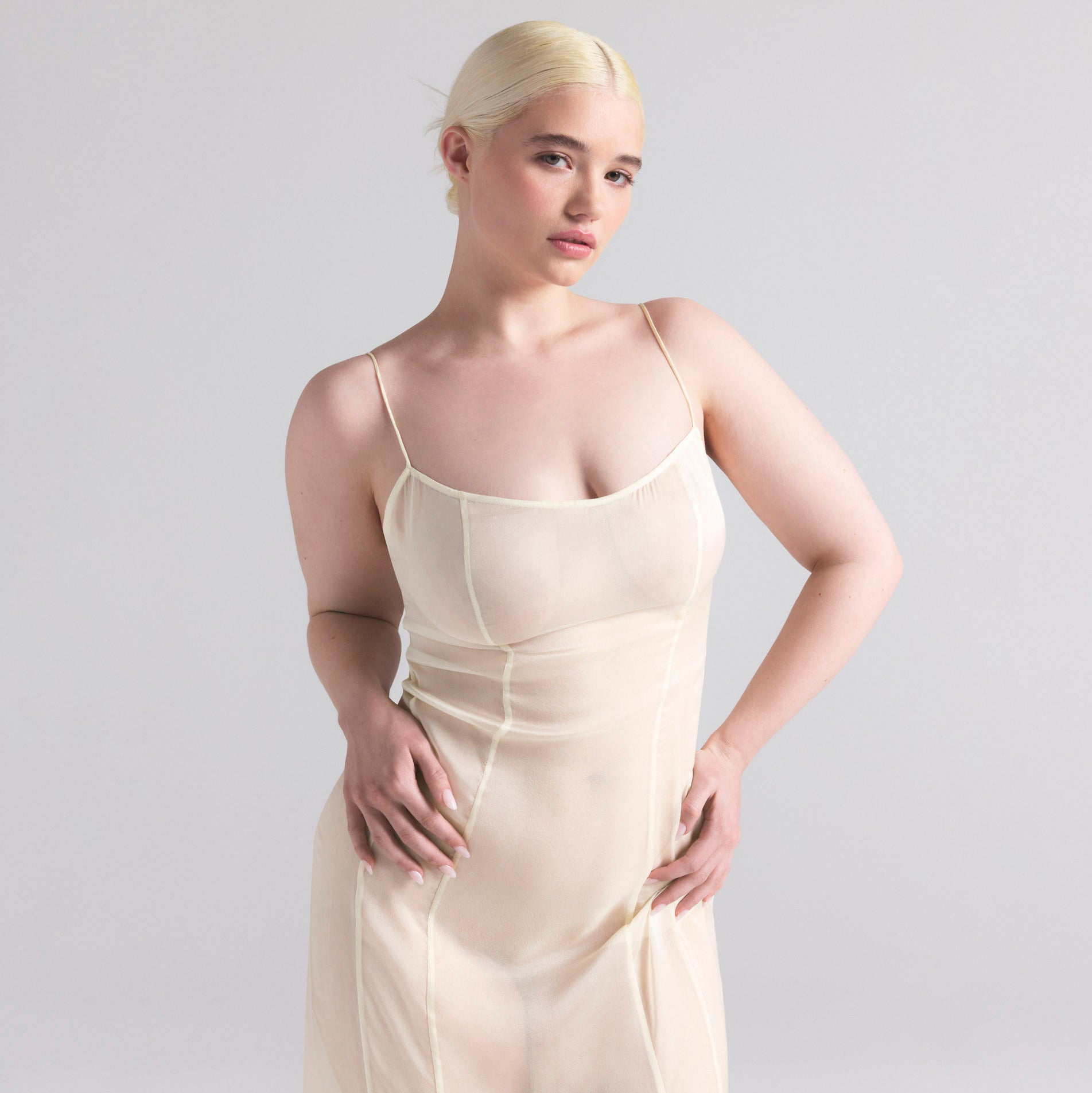 SKIMS ROMANCE LONG SLIP DRESS | IVORY - Image 6