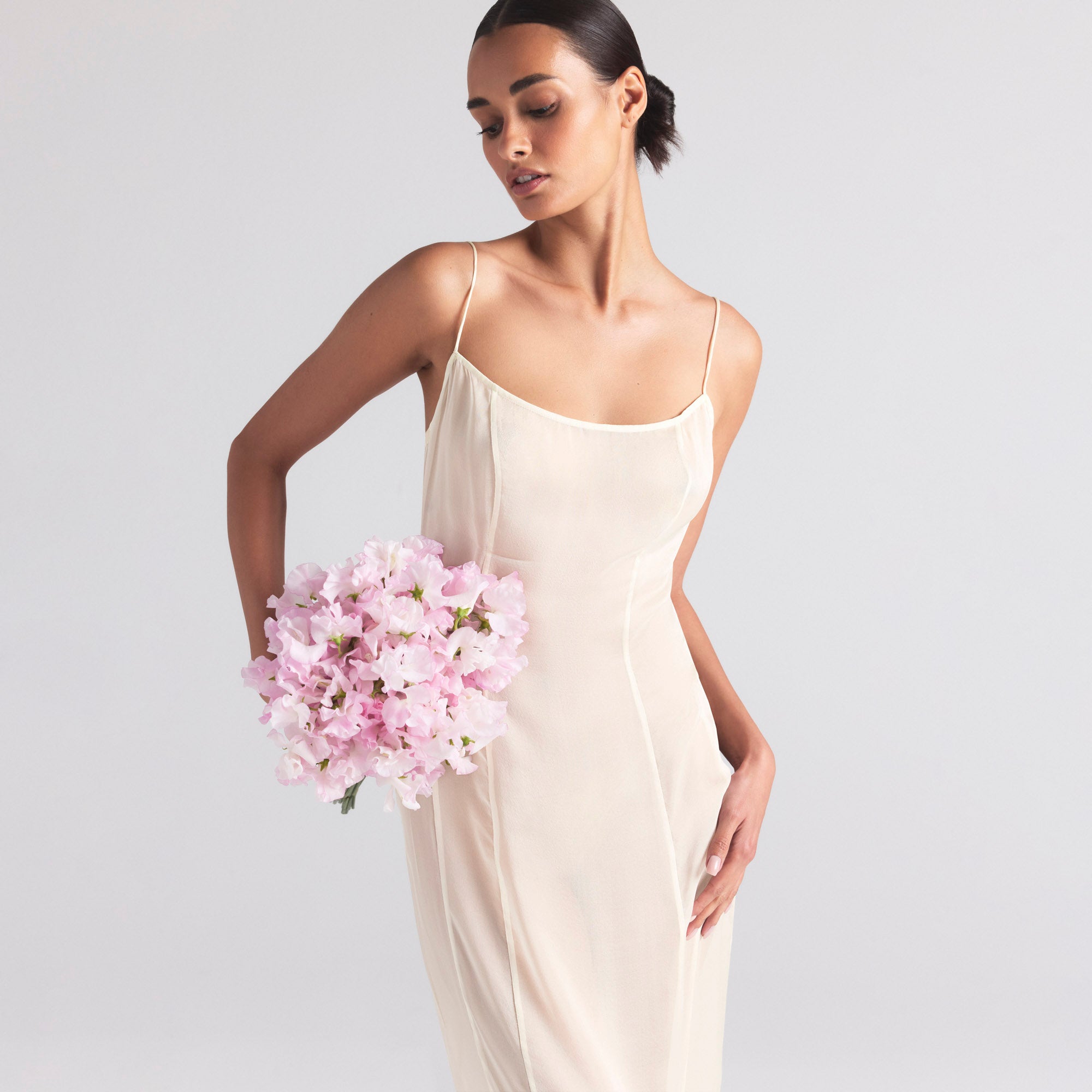 SKIMS ROMANCE LONG SLIP DRESS | IVORY - Image 3