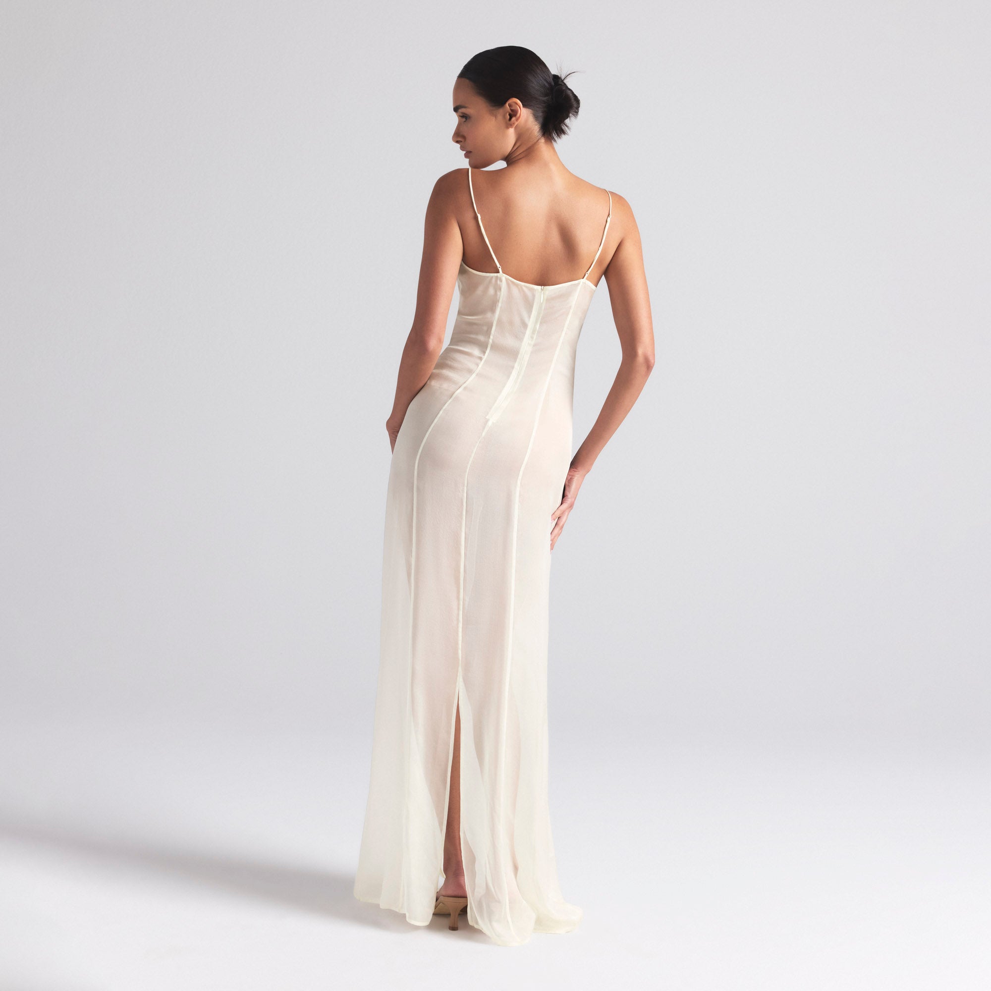 SKIMS ROMANCE LONG SLIP DRESS | IVORY - Image 5