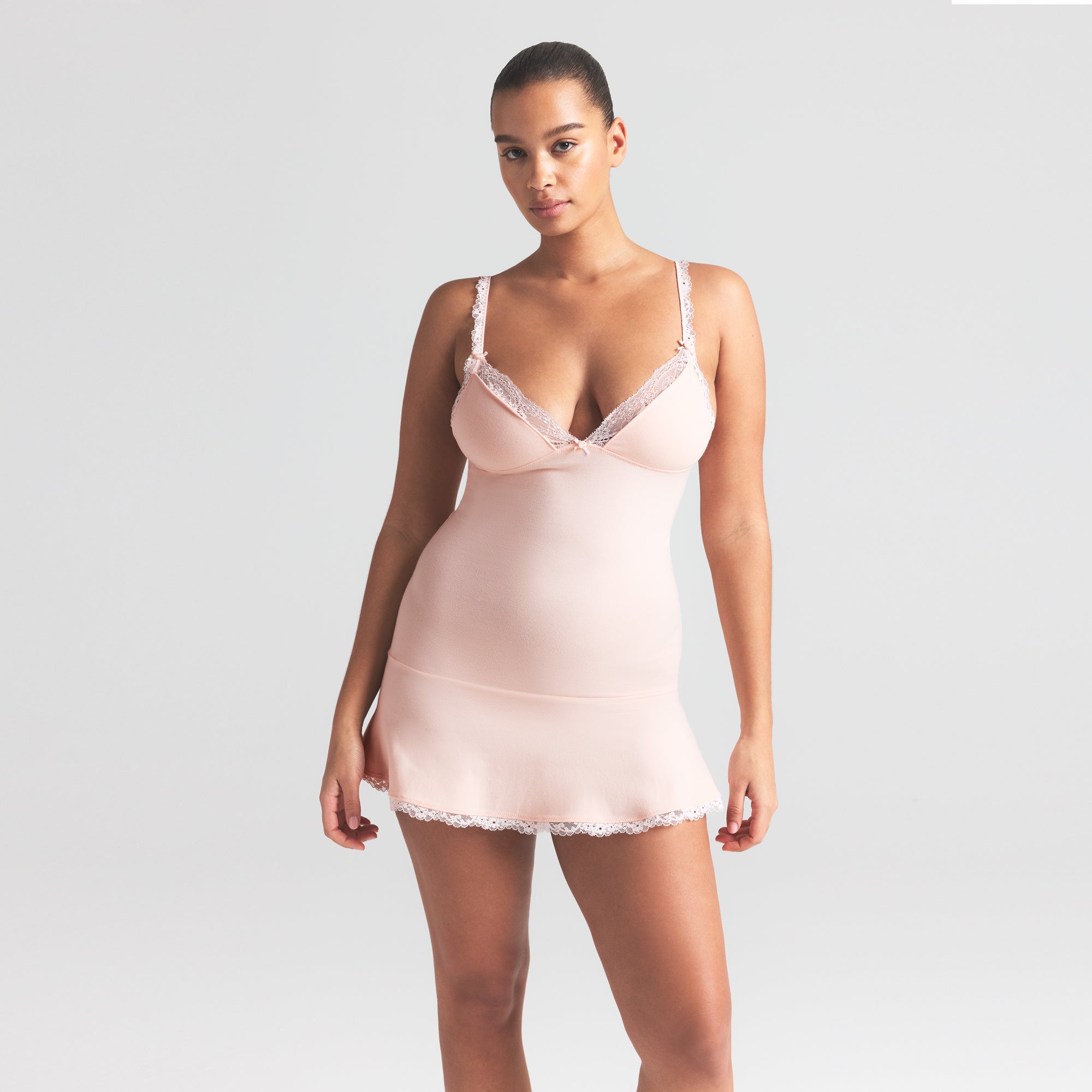 COTTON JERSEY LACE SLIP DRESS | PRIMROSE - Image 2