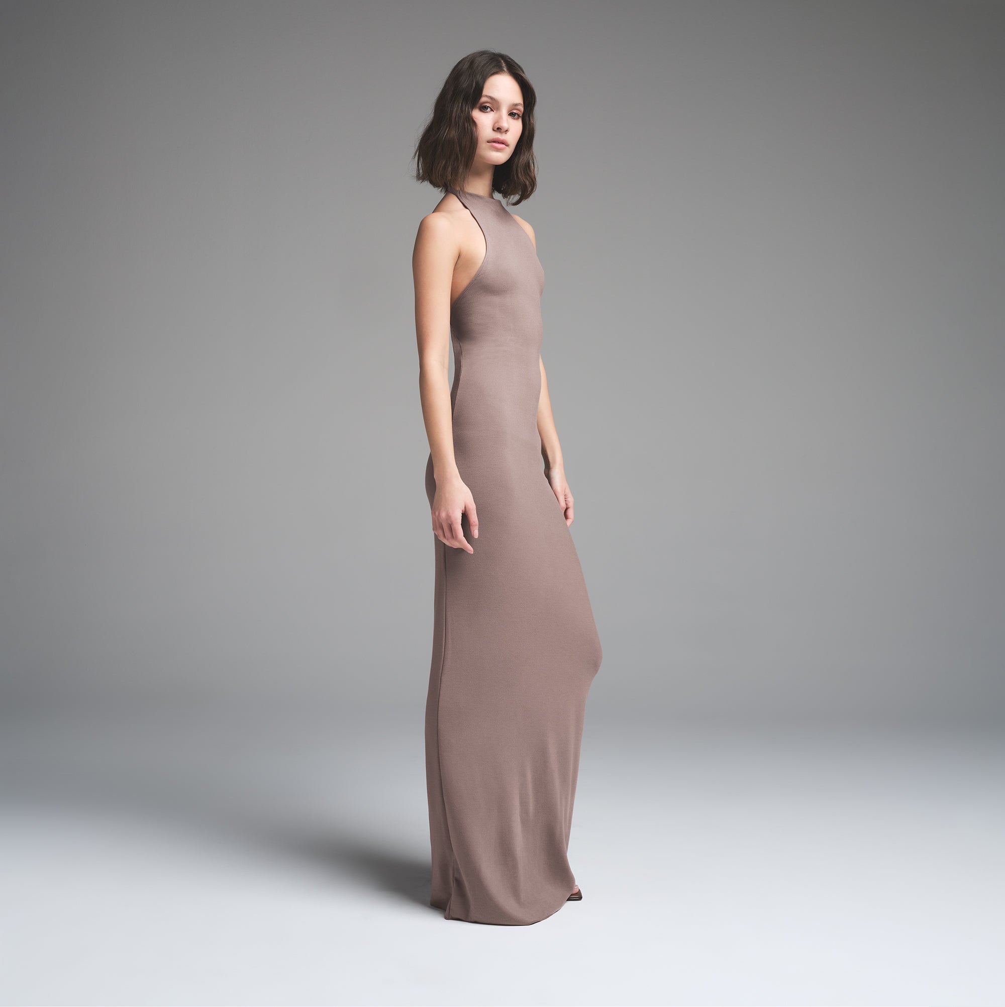 SKIMS CLOUD HALTER LONG DRESS | AMETHYST - Image 4