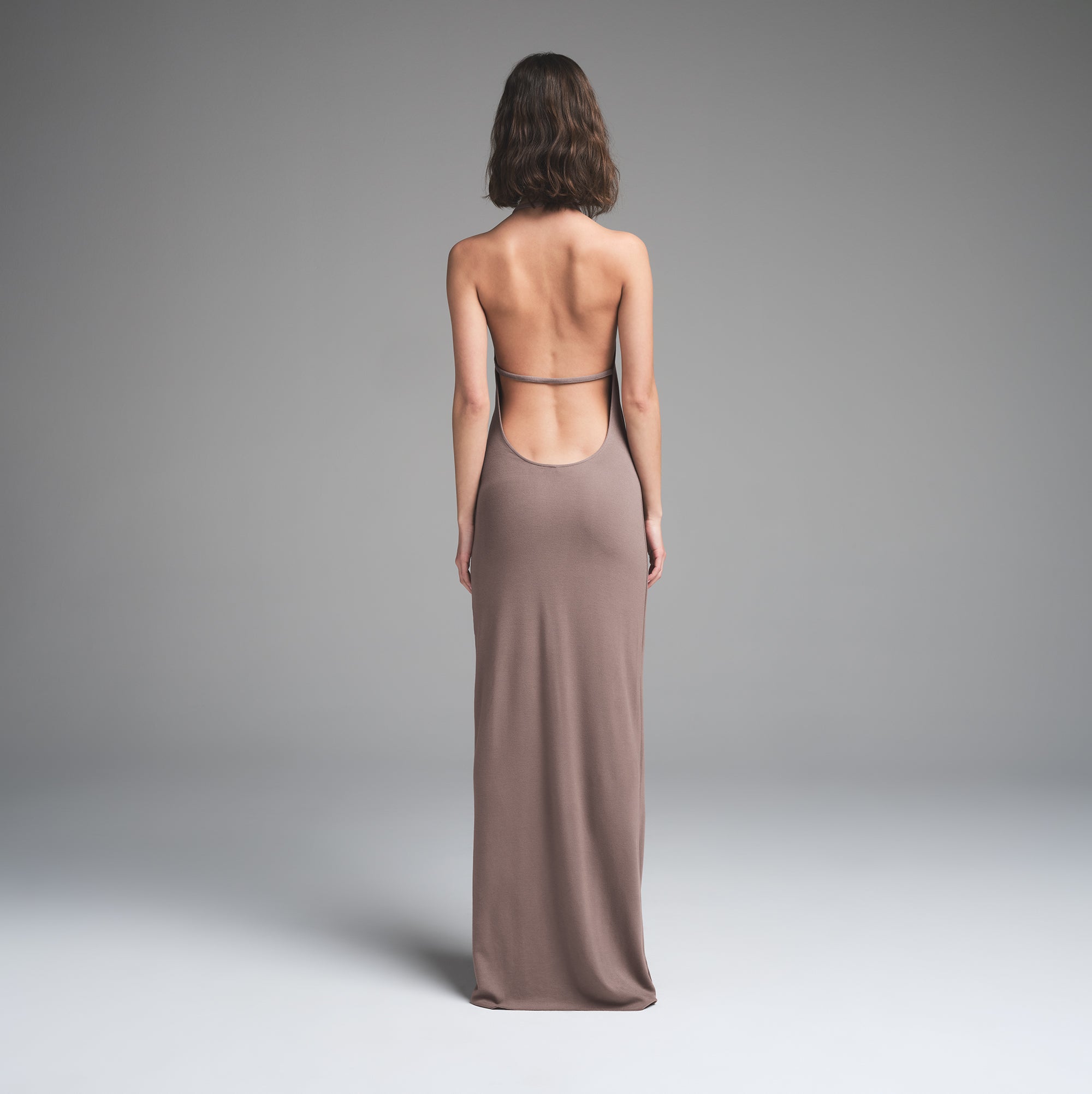 SKIMS CLOUD HALTER LONG DRESS | AMETHYST - Image 3