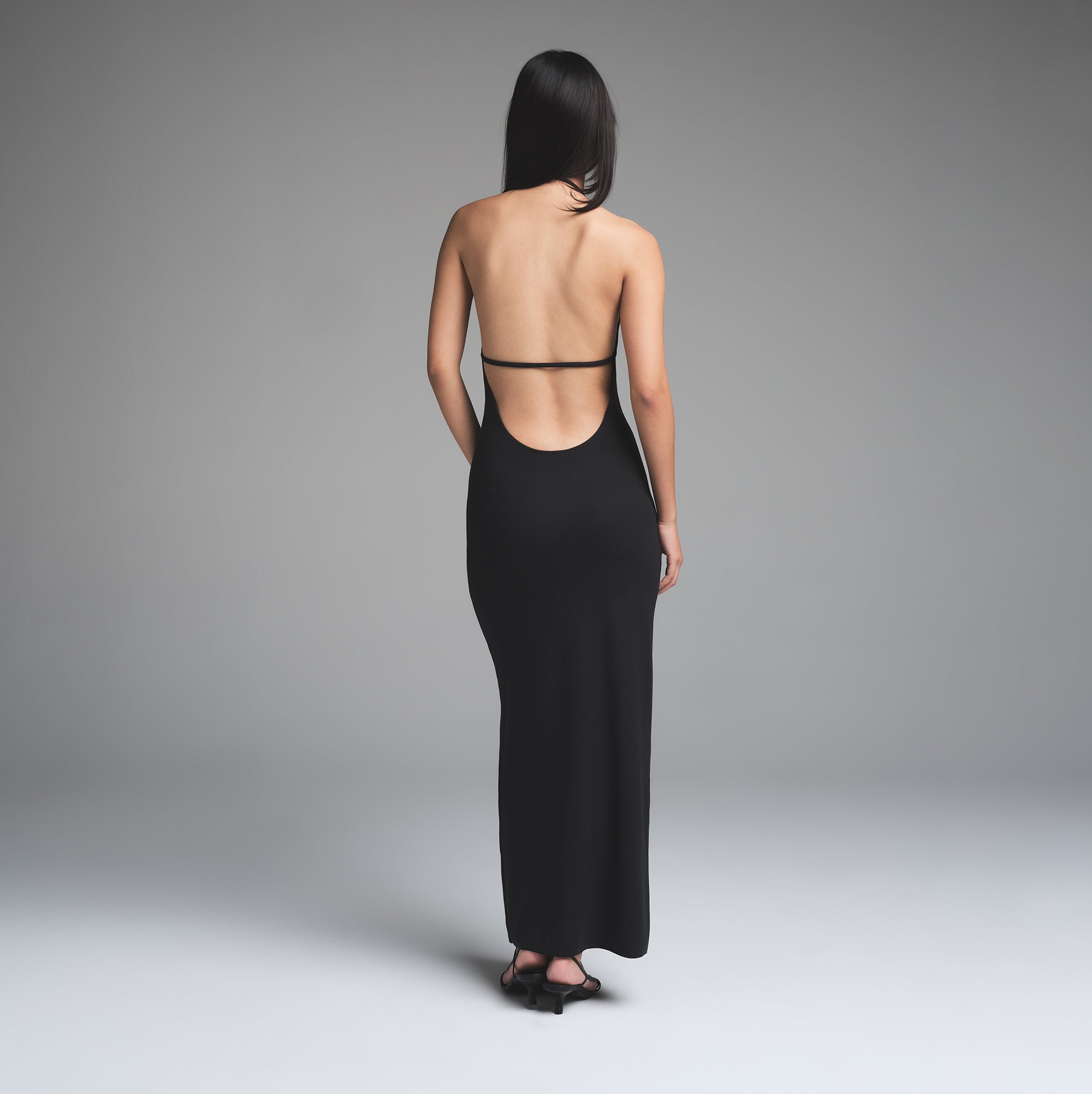 SKIMS CLOUD HALTER LONG DRESS | ONYX - Image 3